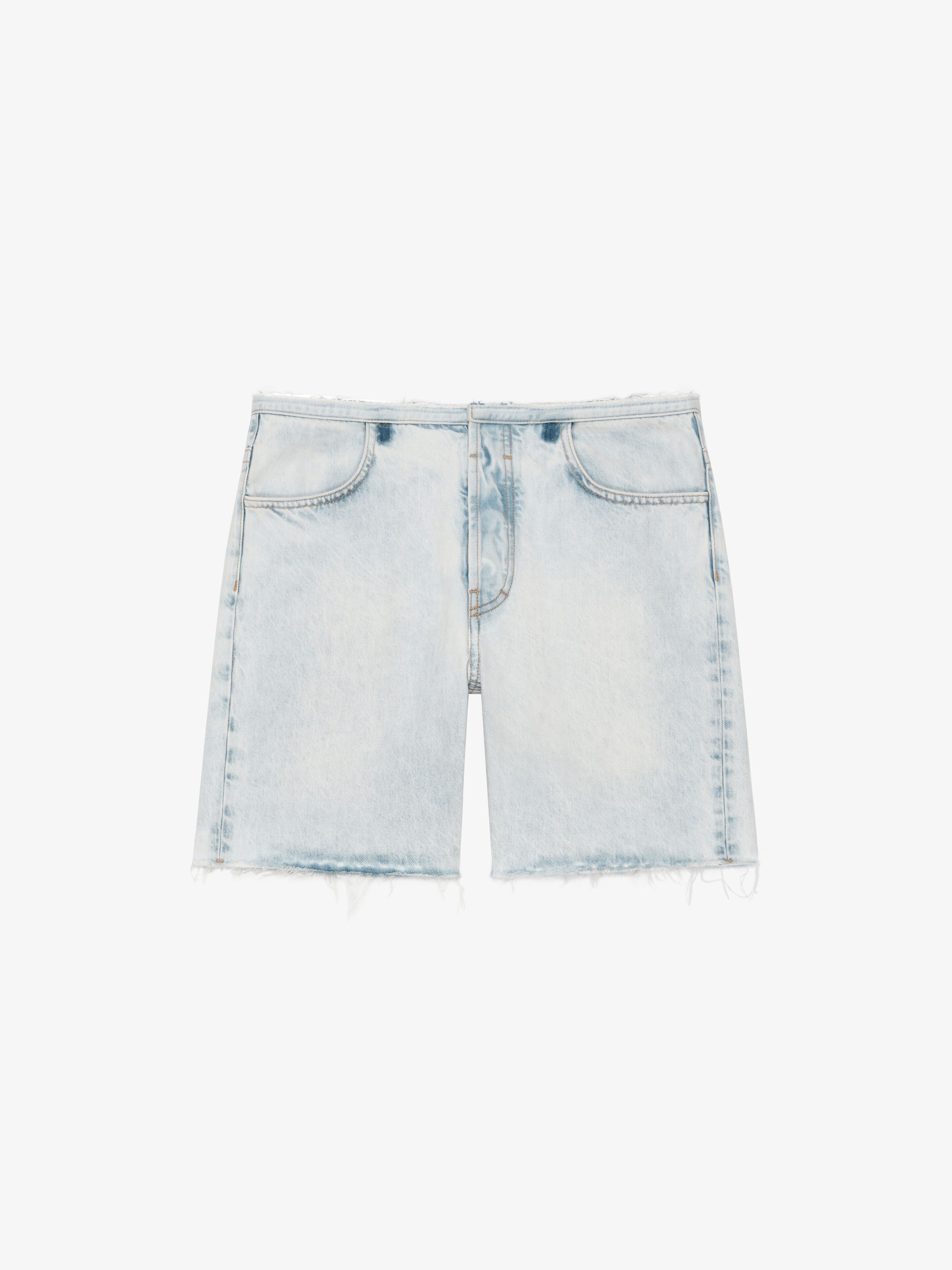 Shop Givenchy Bermuda Shorts In Denim In Pale Blue