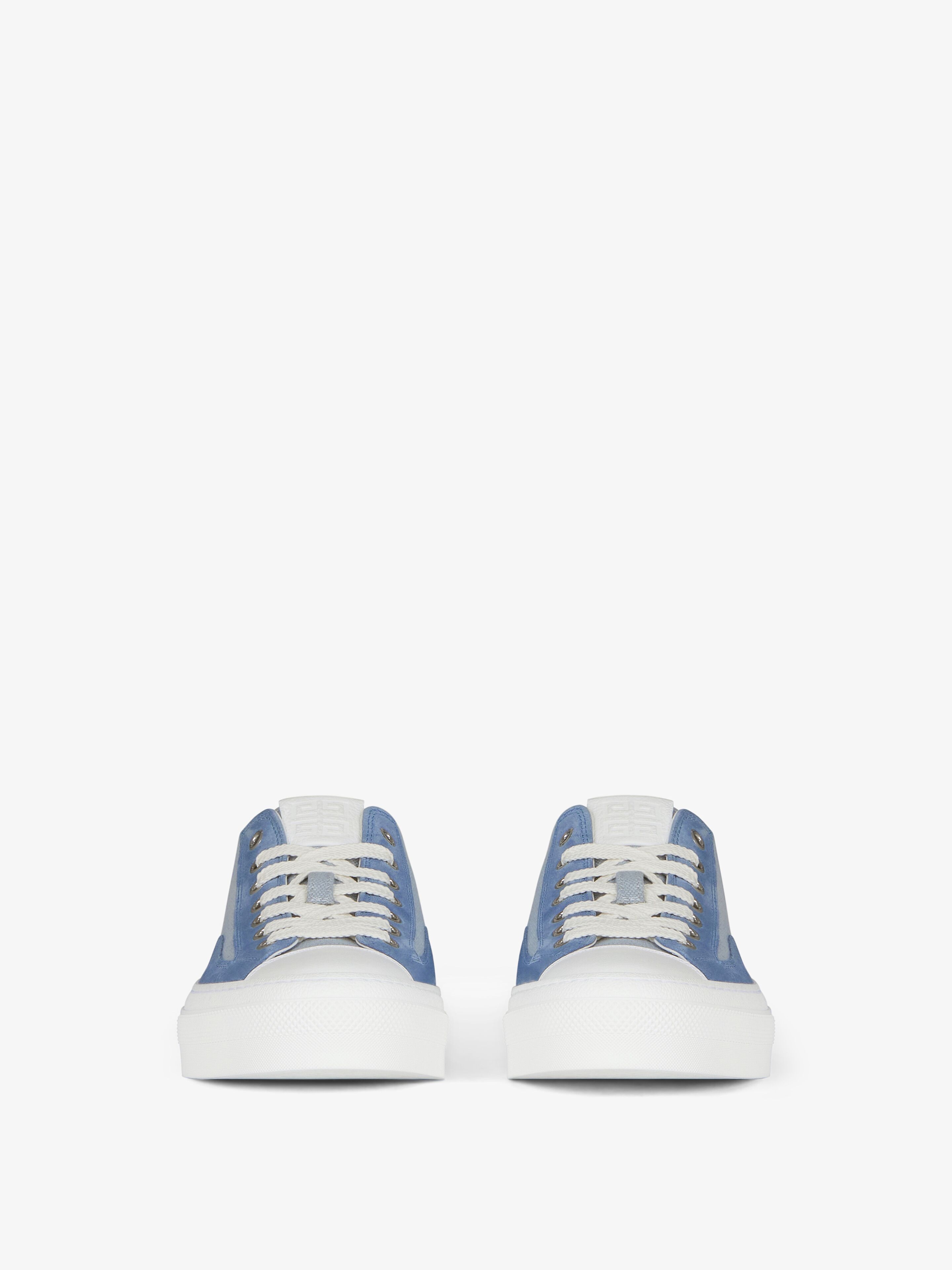 Givenchy City Sneakers In Canvas And Suede Blue Men 44