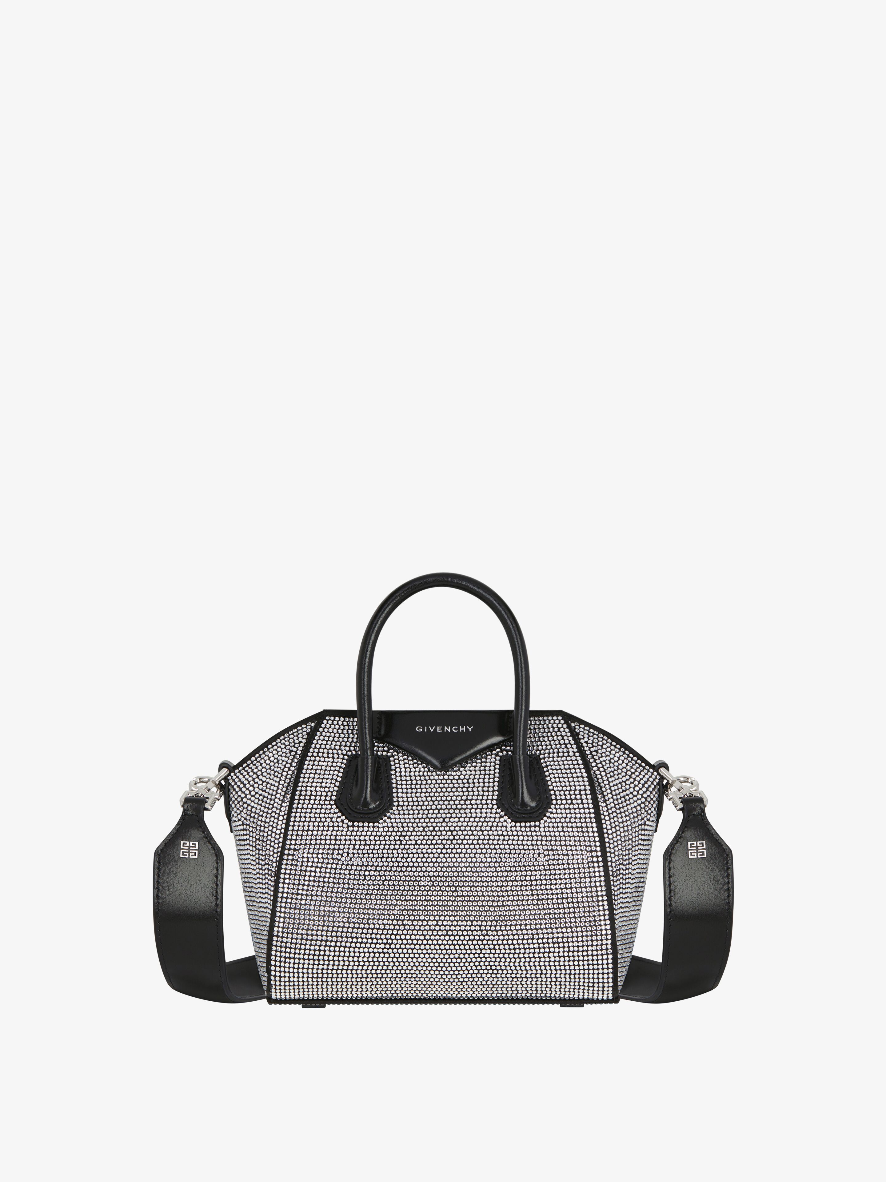 Givenchy Antigona Toy Bag In Satin With Strass In Metallic
