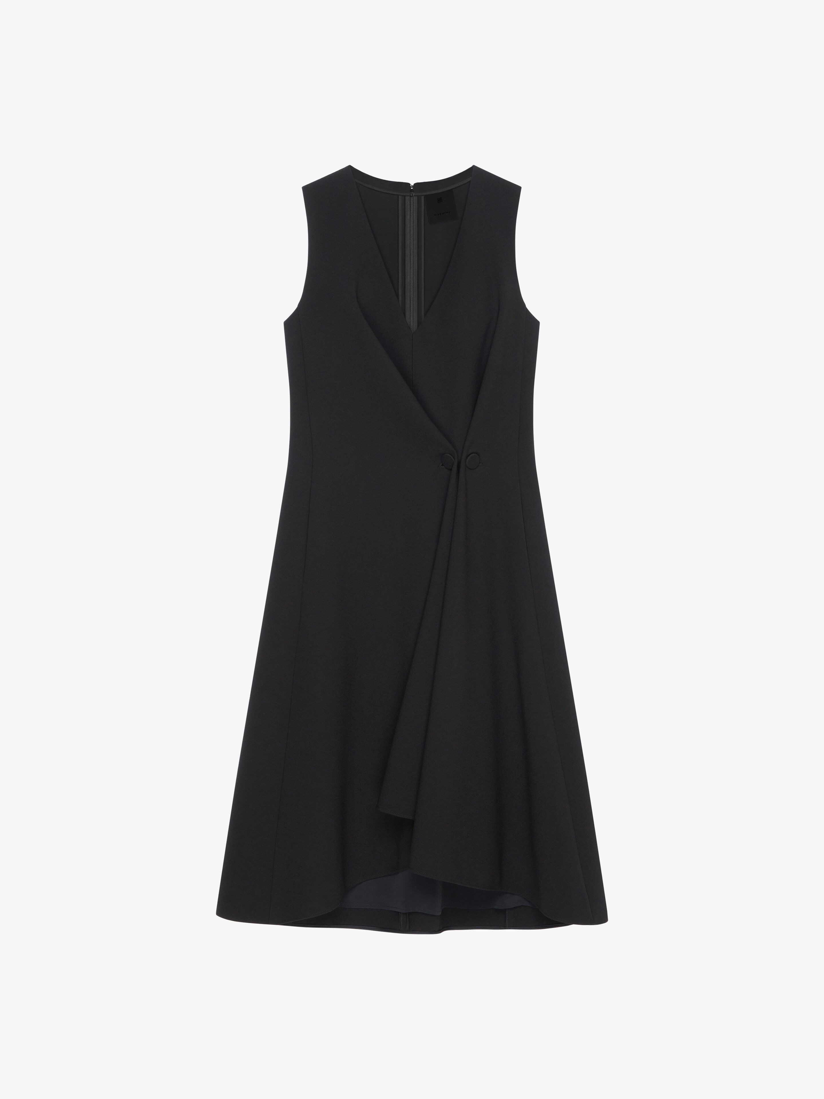 Shop Givenchy Dress With Buttons And Pleated Effect In Cady In Black