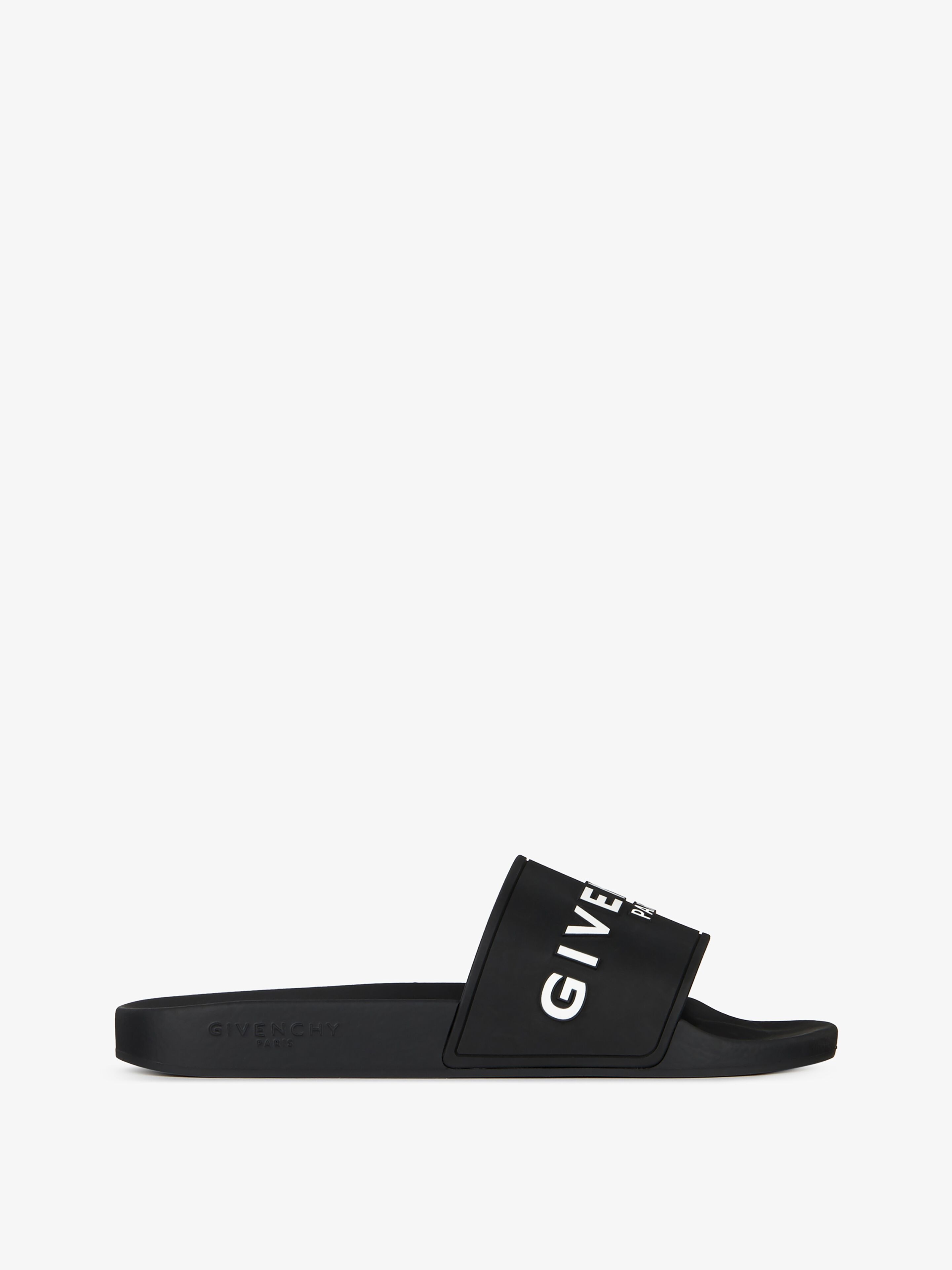 Shop Givenchy Slide Sandals In Rubber In Black