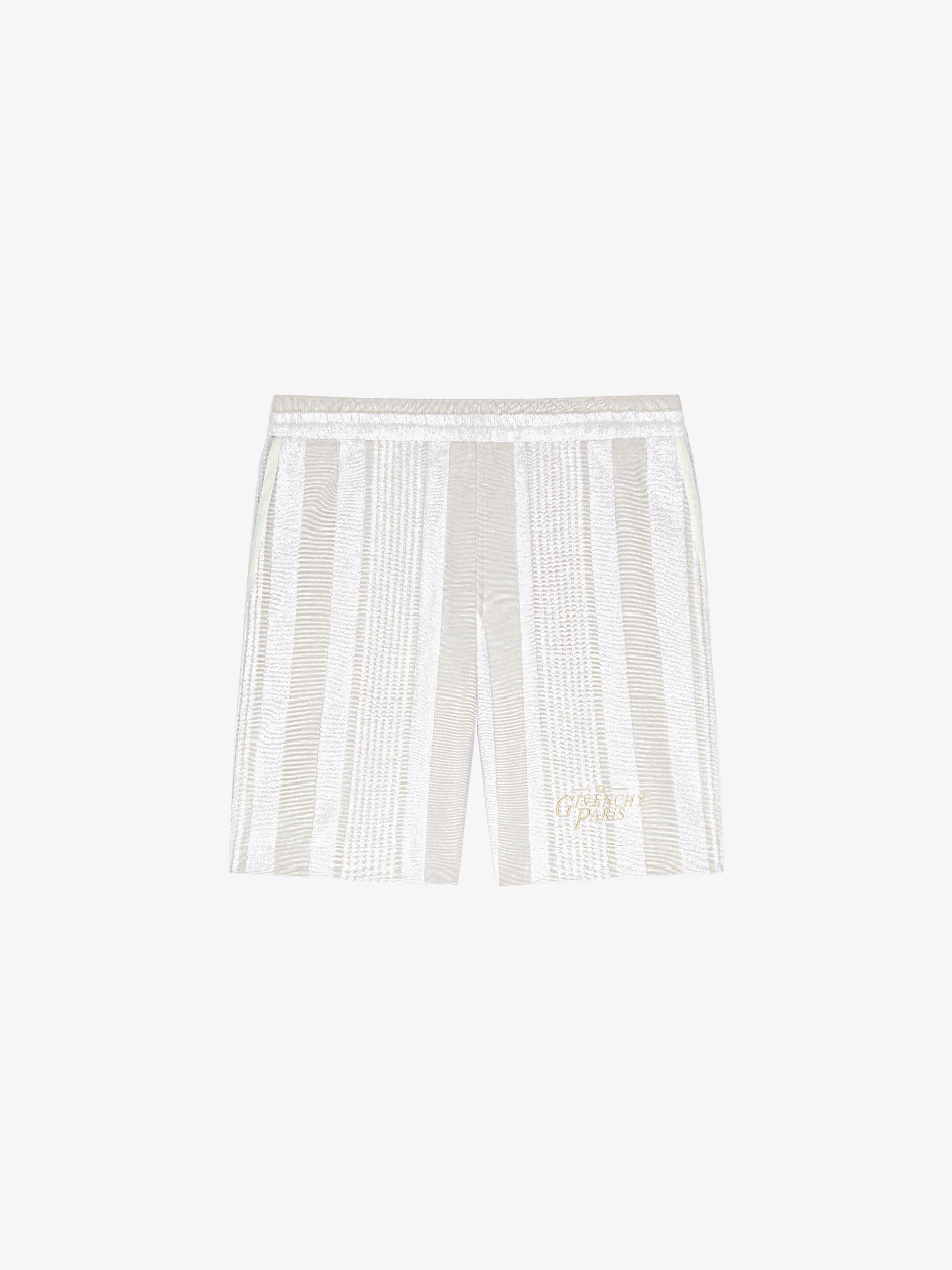 Givenchy Bermuda Shorts In Cotton Towelling With Stripes In White