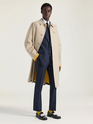 Trench bicolore en coton