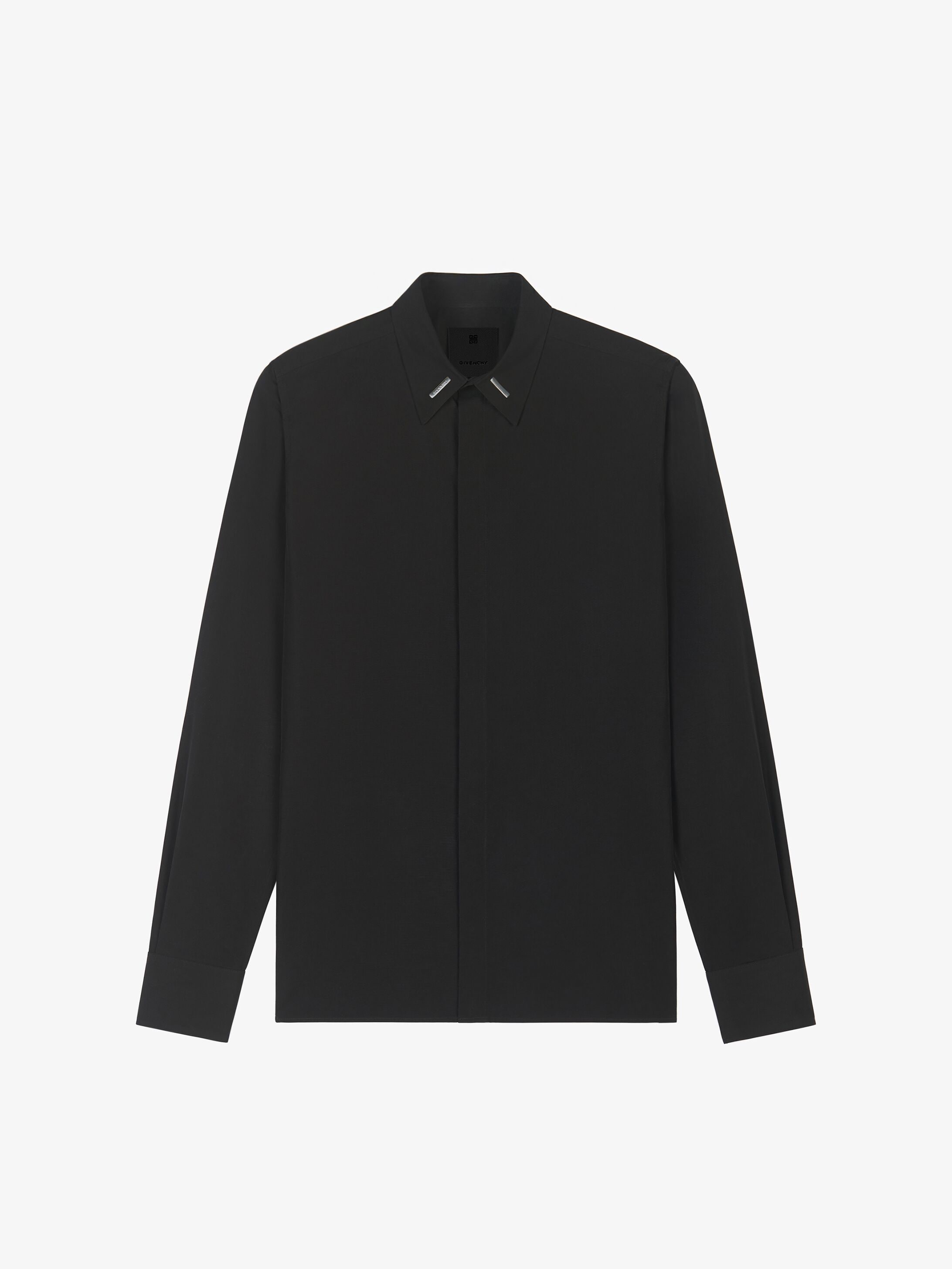 Shirt in poplin with collar details - black | Givenchy