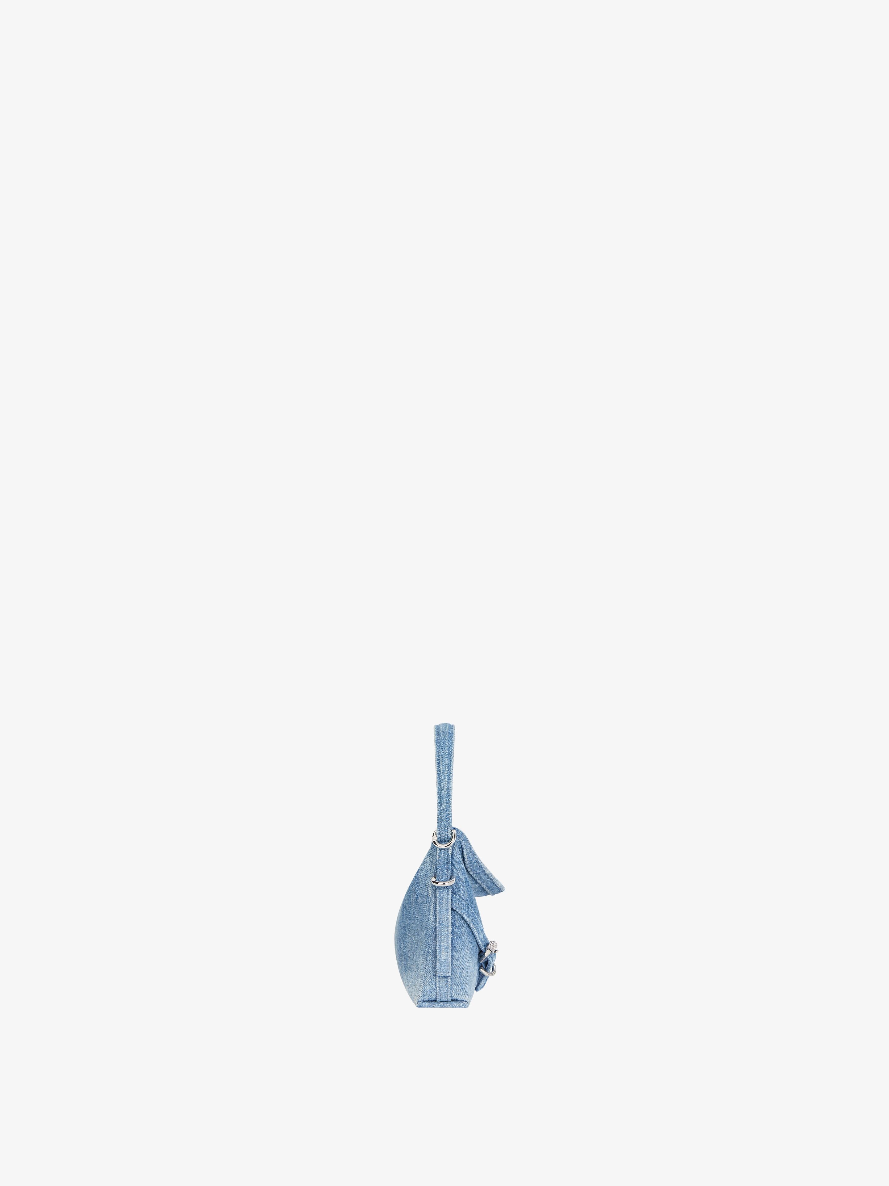 Nano Voyou bag in washed denim in - medium blue | Givenchy US Nano Voyou bag in washed denim in - medium blue | Givenchy US