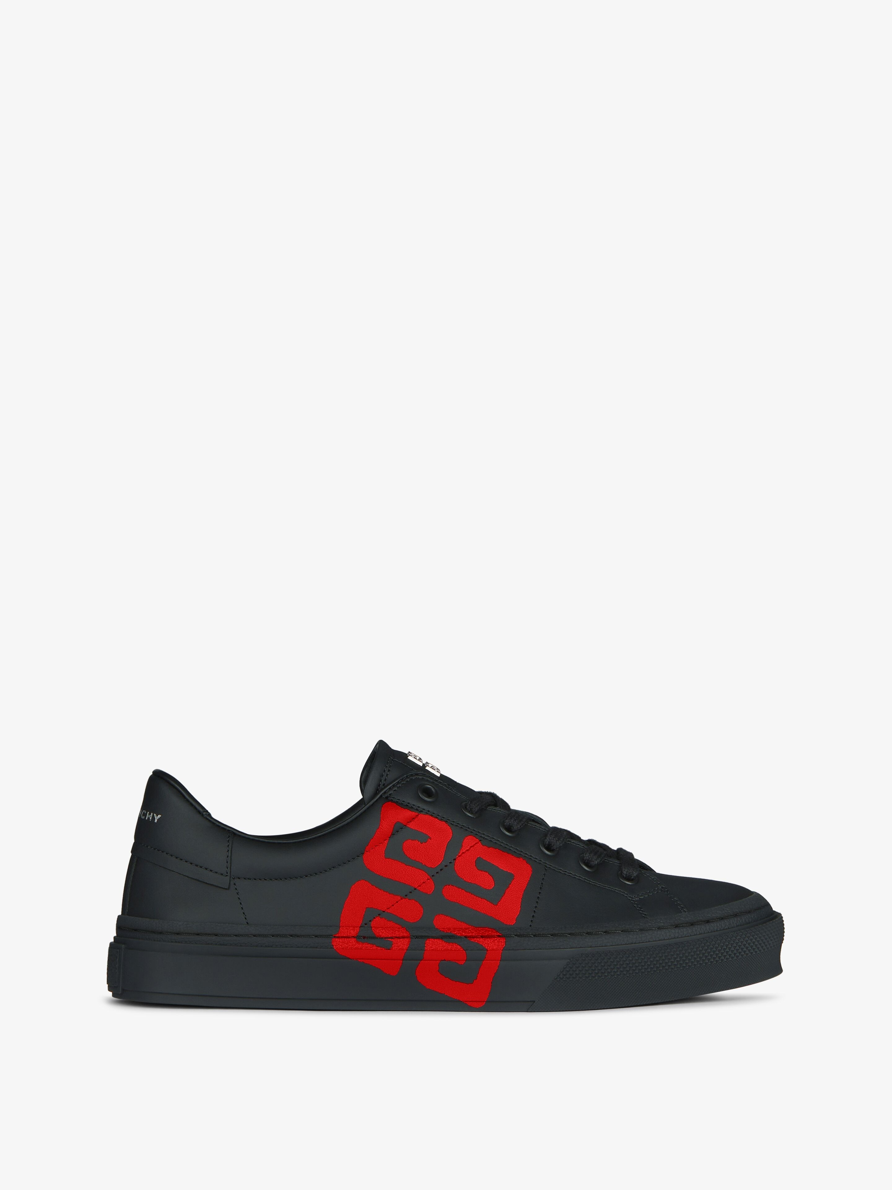 Givenchy City Sport Sneakers In Leather With Tag Effect 4g Print In Blue