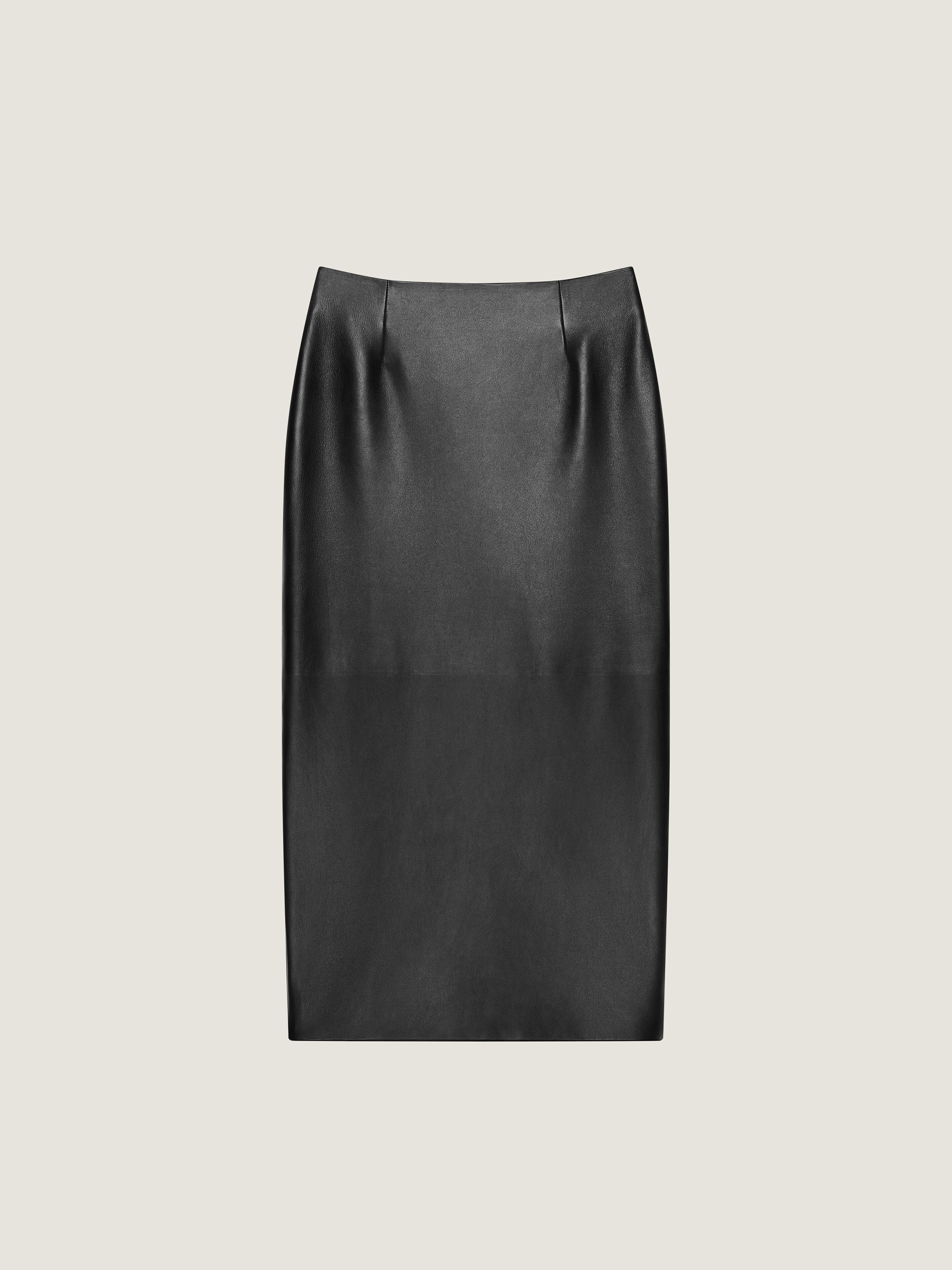 Givenchy Midi Pencil Skirt In Leather In Black