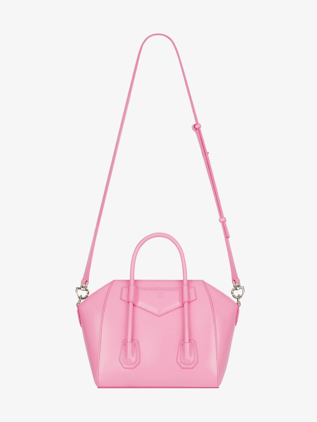 Mini Antigona Lock bag in Box leather in - bright pink | Givenchy US