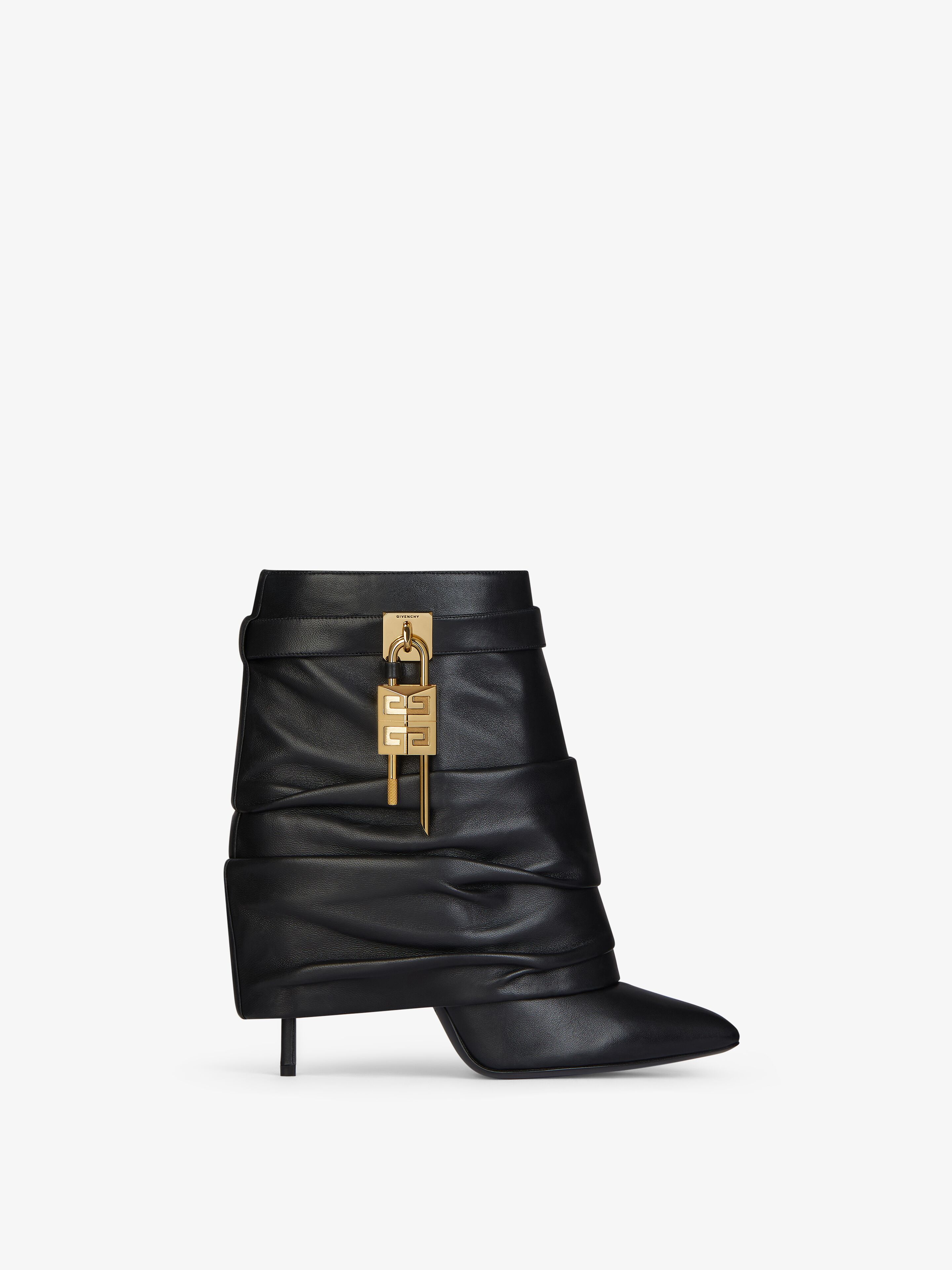 Givenchy - Bottines Shark Lock Stiletto En Cuir Nappa - Noir - pour Femme - Taille : 42