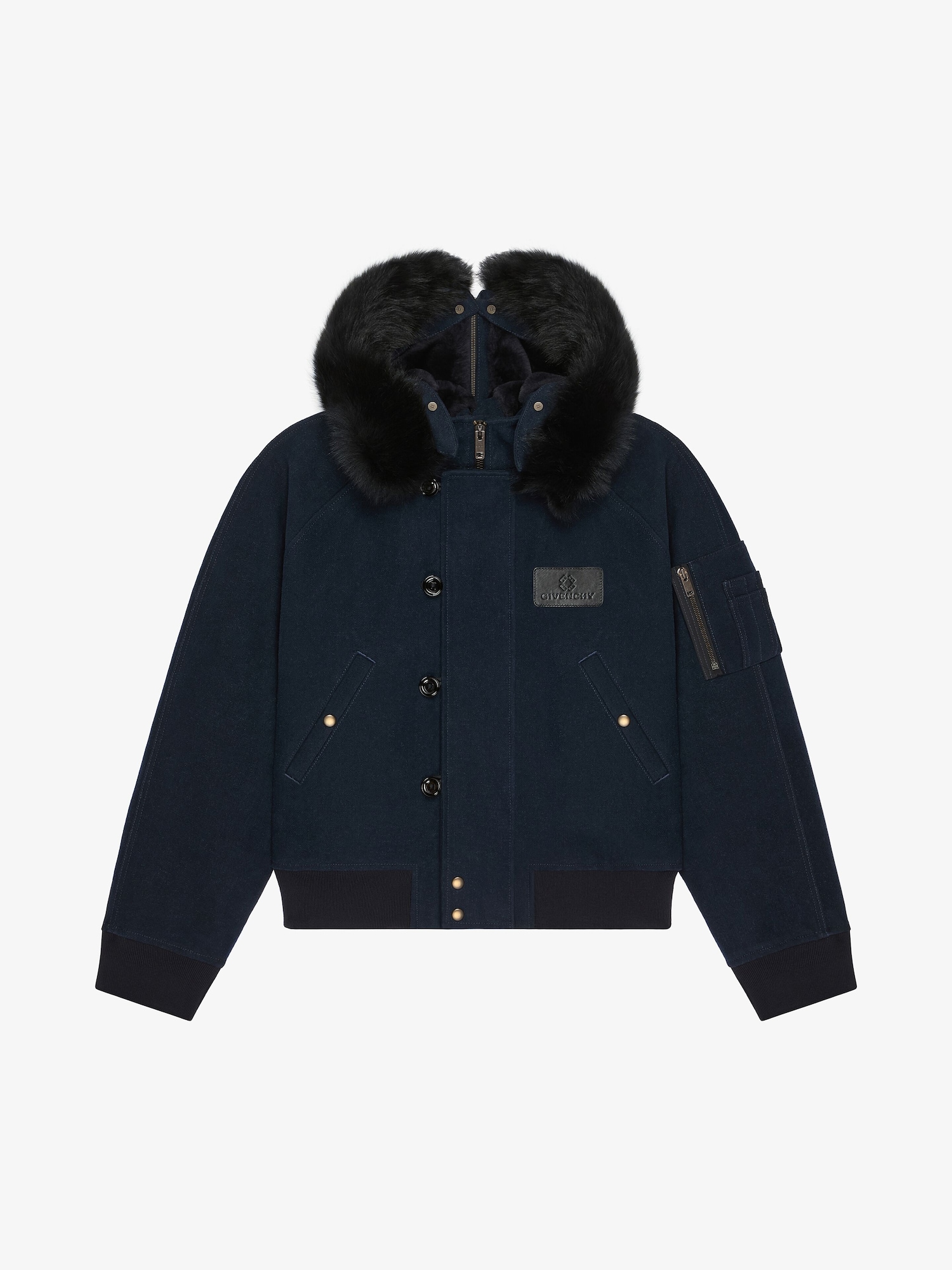 リネン フード ボンバー - ダークブルー | GIVENCHY JP