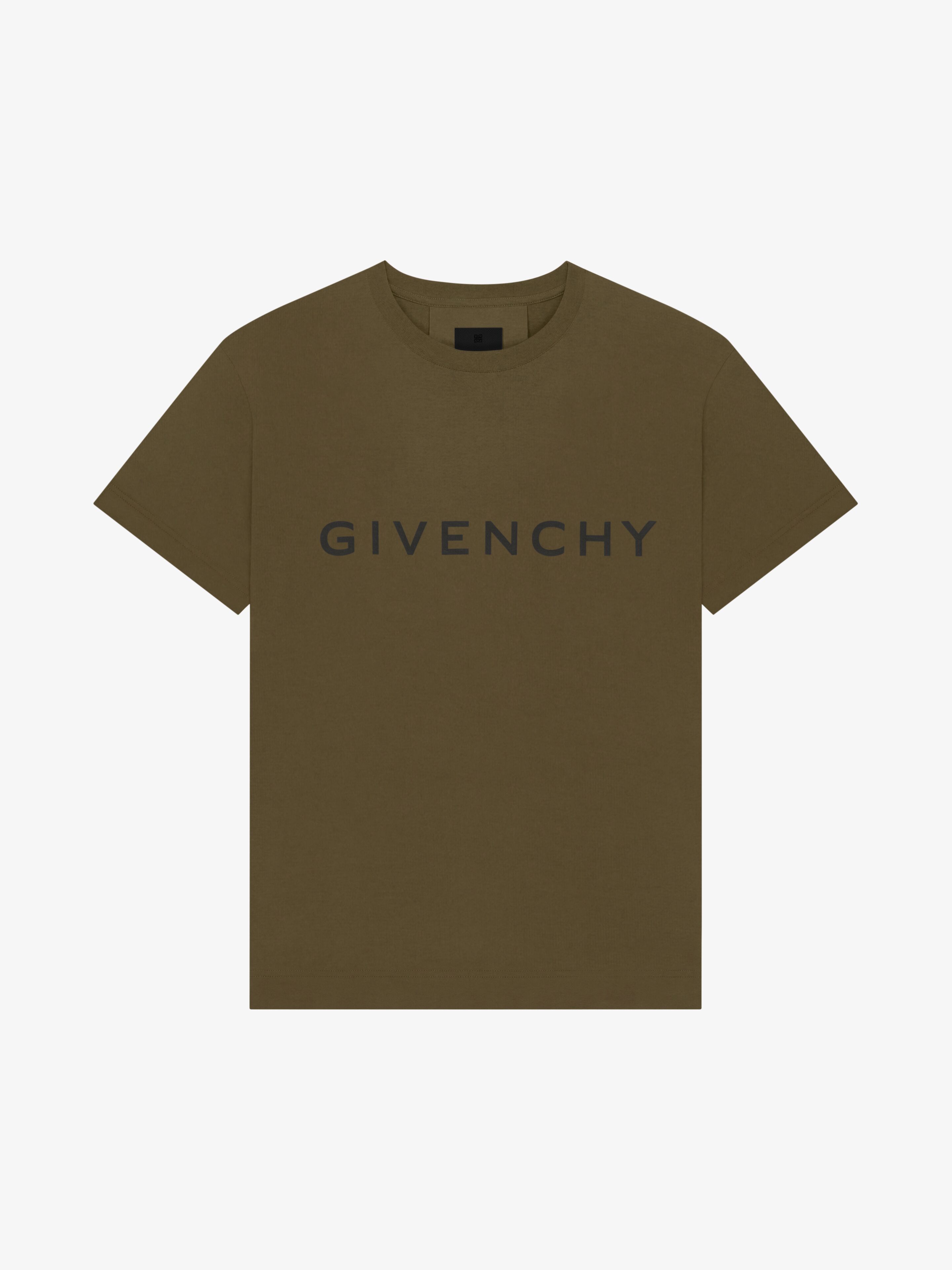 Shop Givenchy Archetype Oversized T-shirt In Cotton In Khaki
