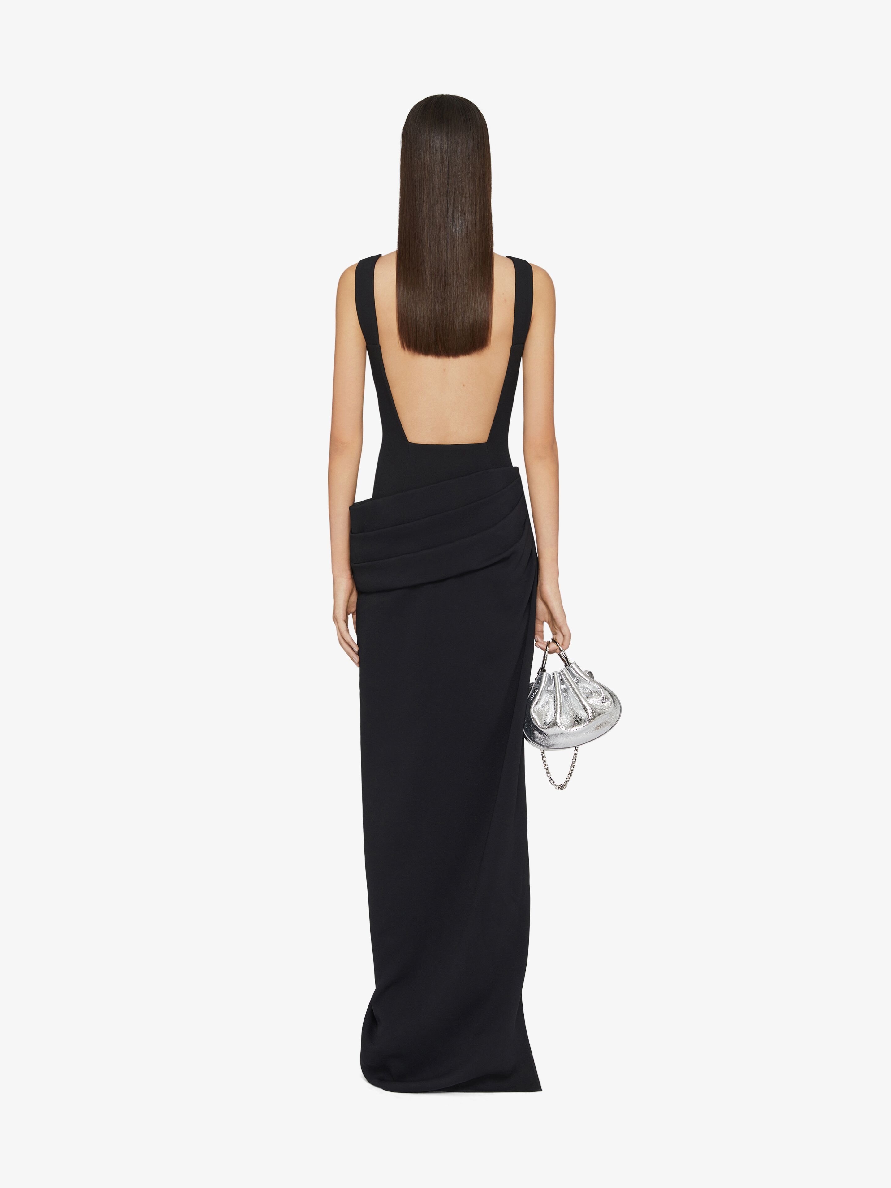 Evening draped dress - black