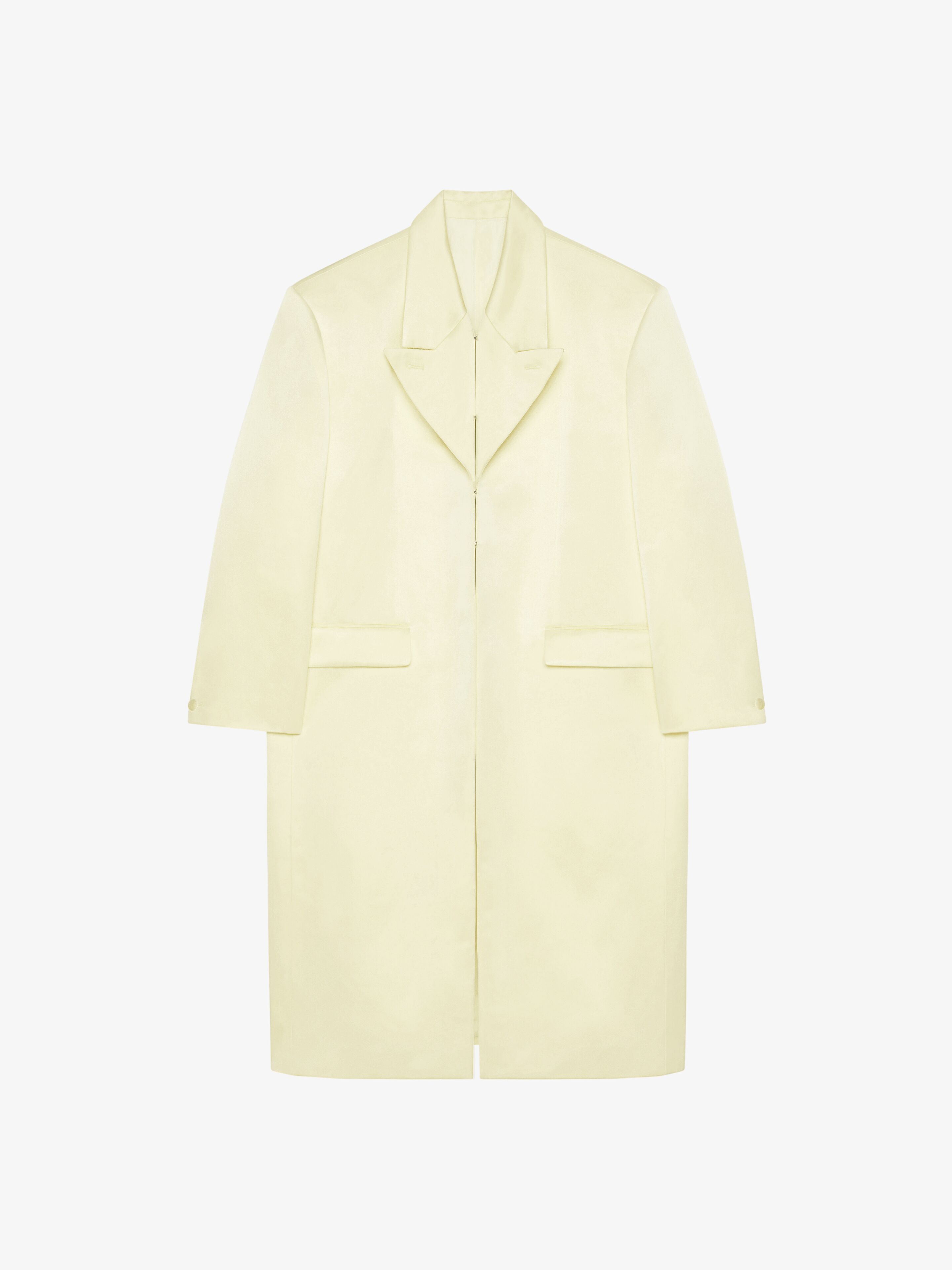 Givenchy - Manteau En Satin De Soie Duchesse - Jaune - pour Femme - Taille : 36