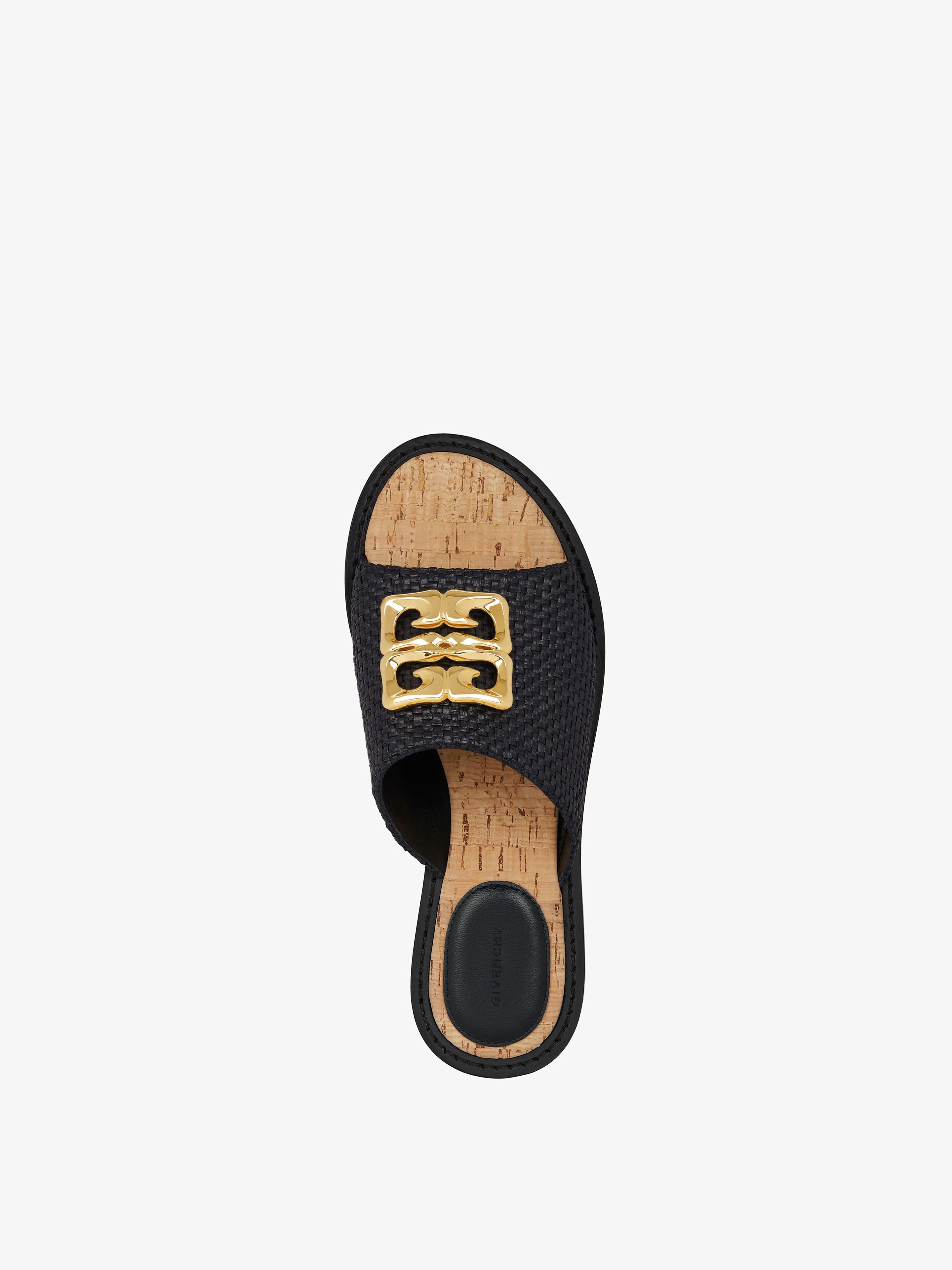 4Gリキッド フラットミュール ラフィア - ブラック | GIVENCHY JP