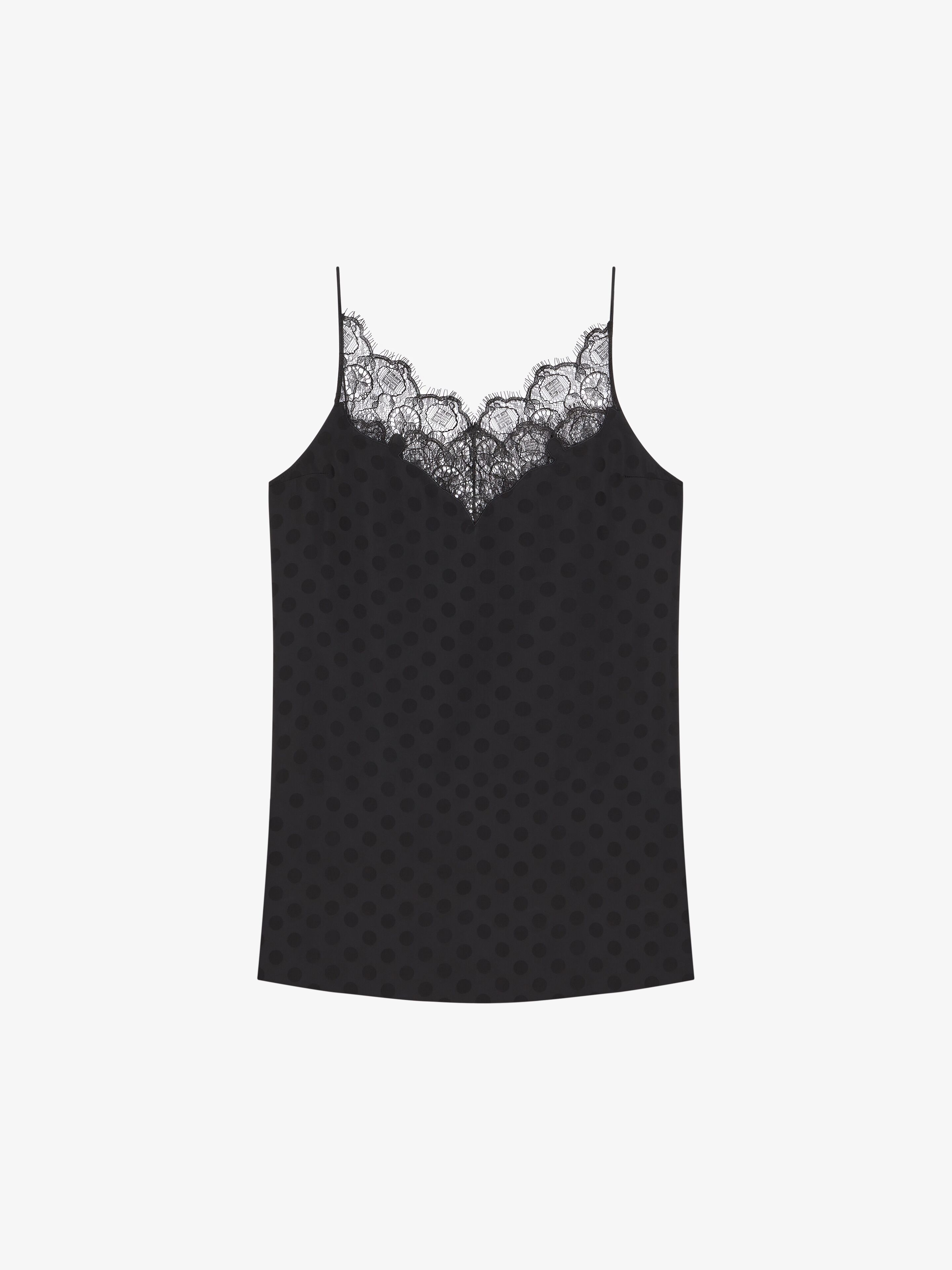 Shop Givenchy Top In Polka Dots Jacquard And Lace