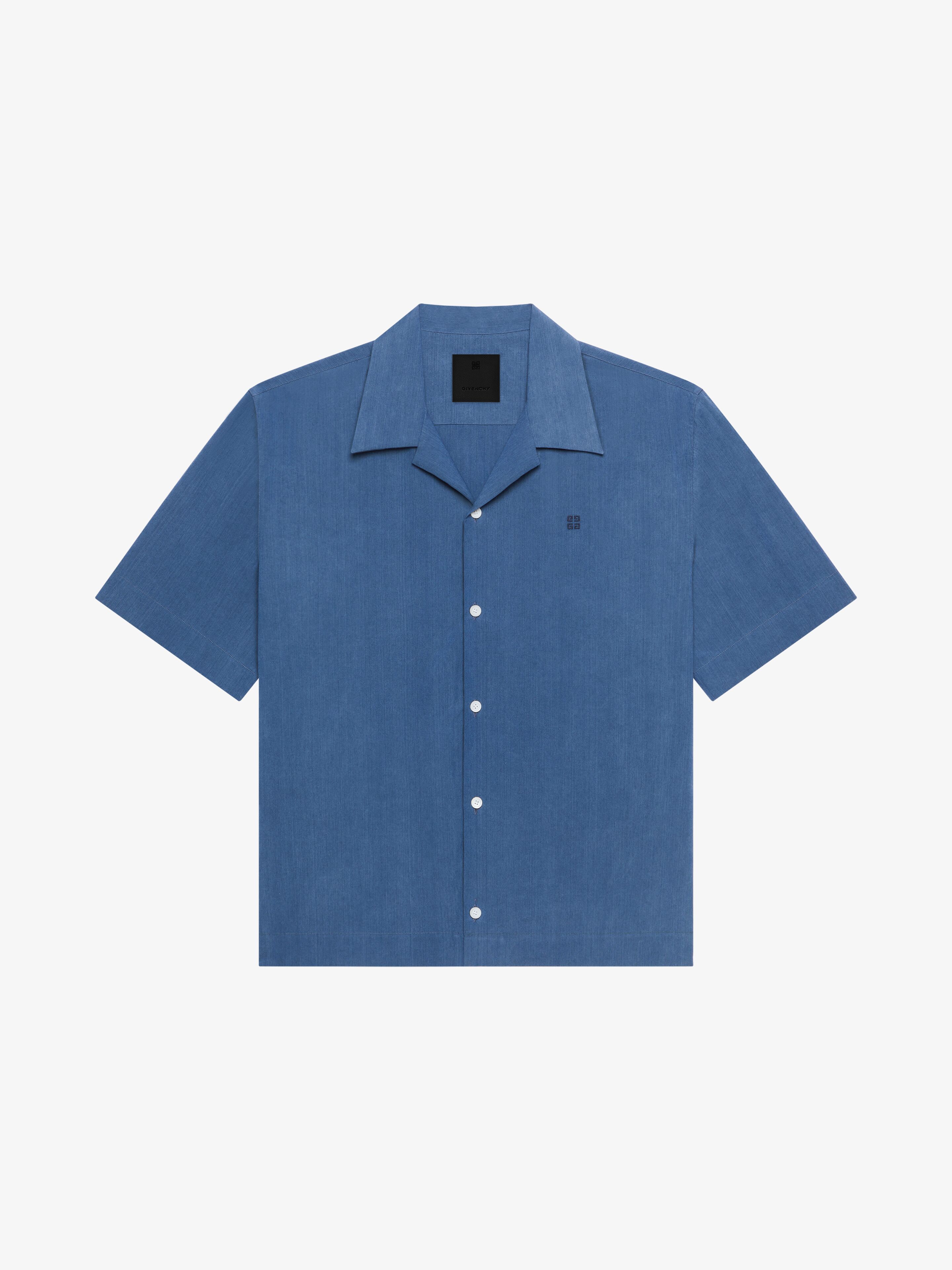 Shop Givenchy Shirt In Ozone Washed Denim Chambray In Blue