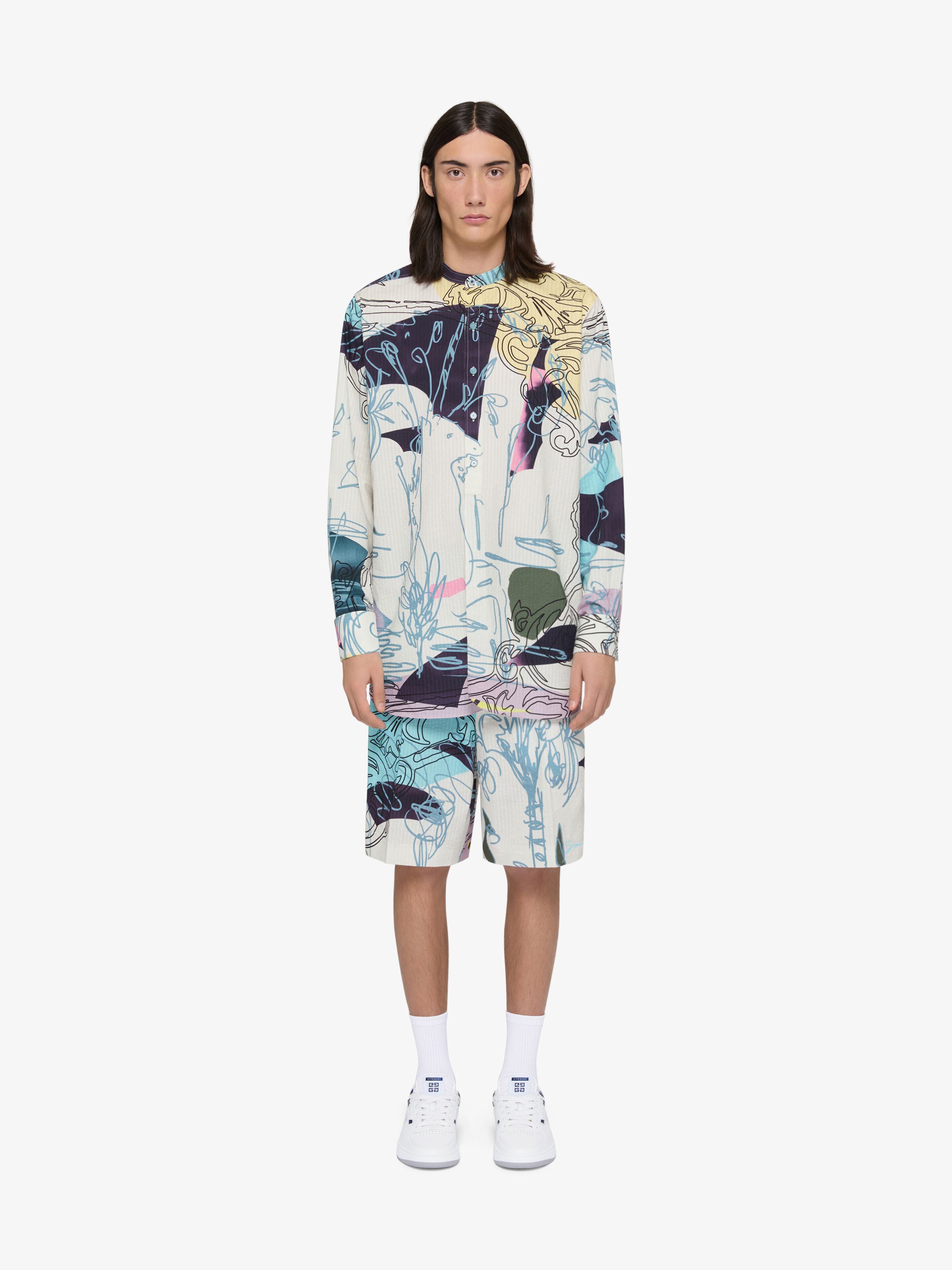 Printed shirt in seersucker cotton | Givenchy CA | Givenchy