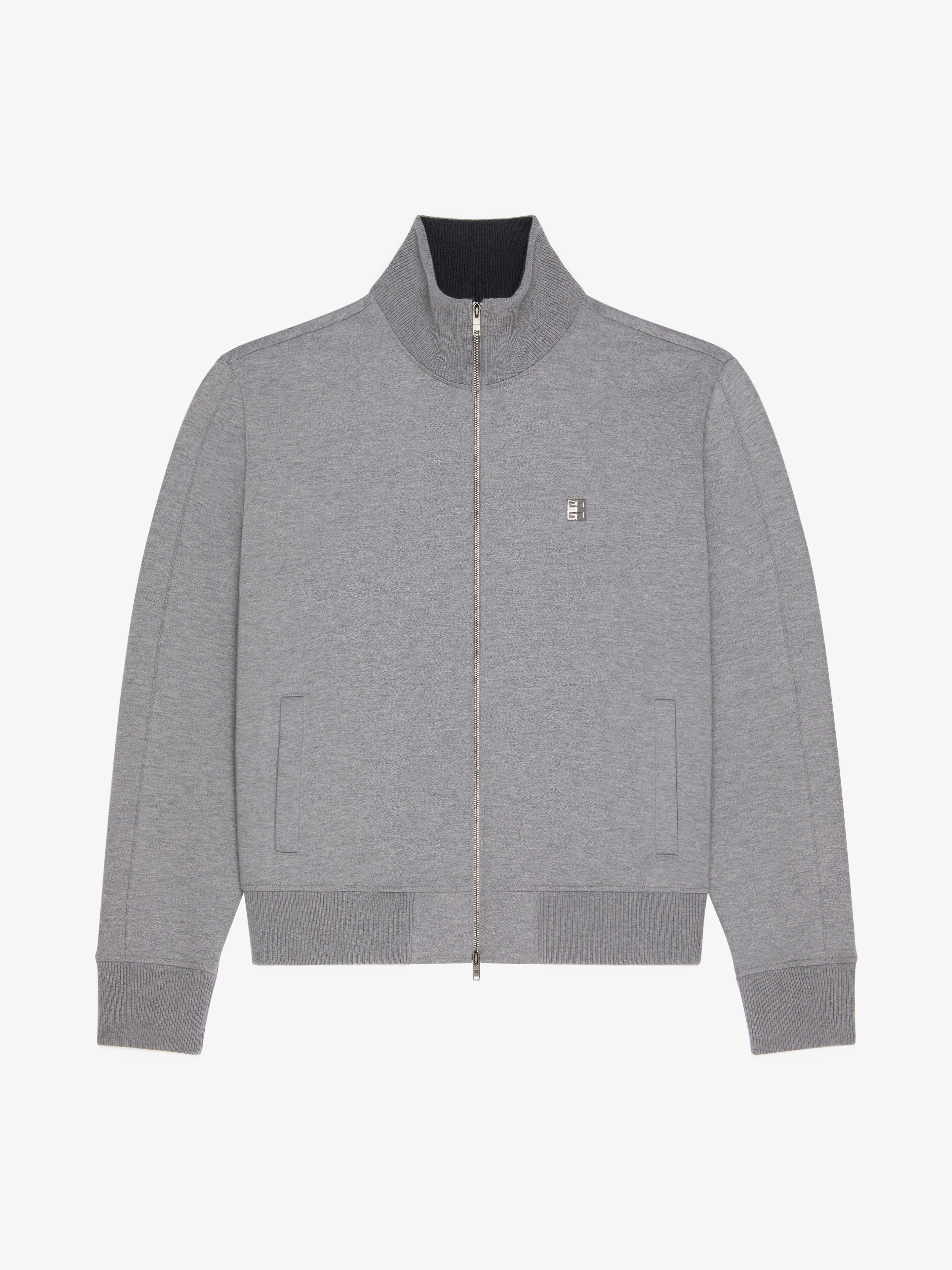 Shop Givenchy Tracksuit Jacket In Fleece With 4g Detail In Grey