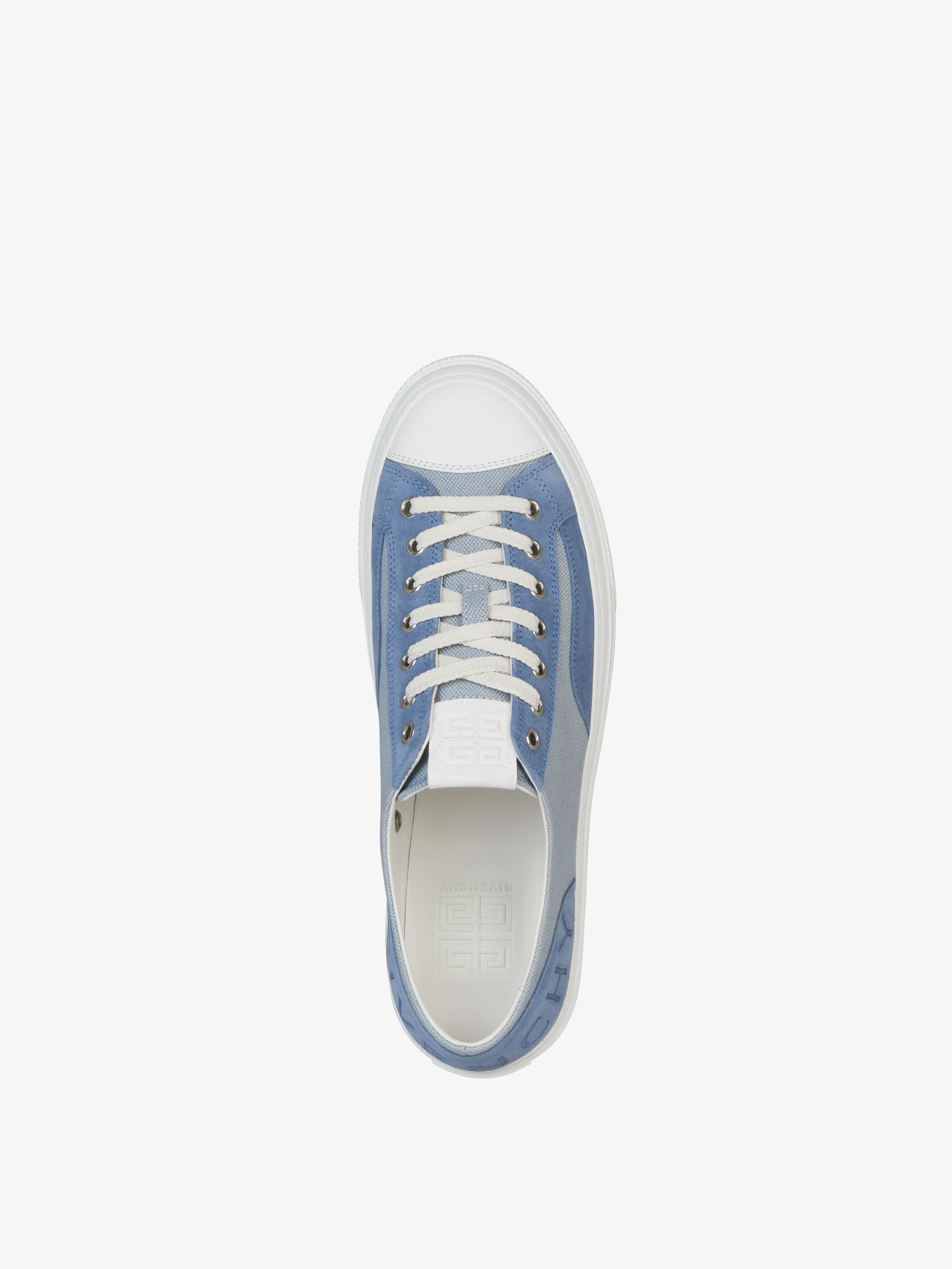 Givenchy City Sneakers In Canvas And Suede Blue Men 44