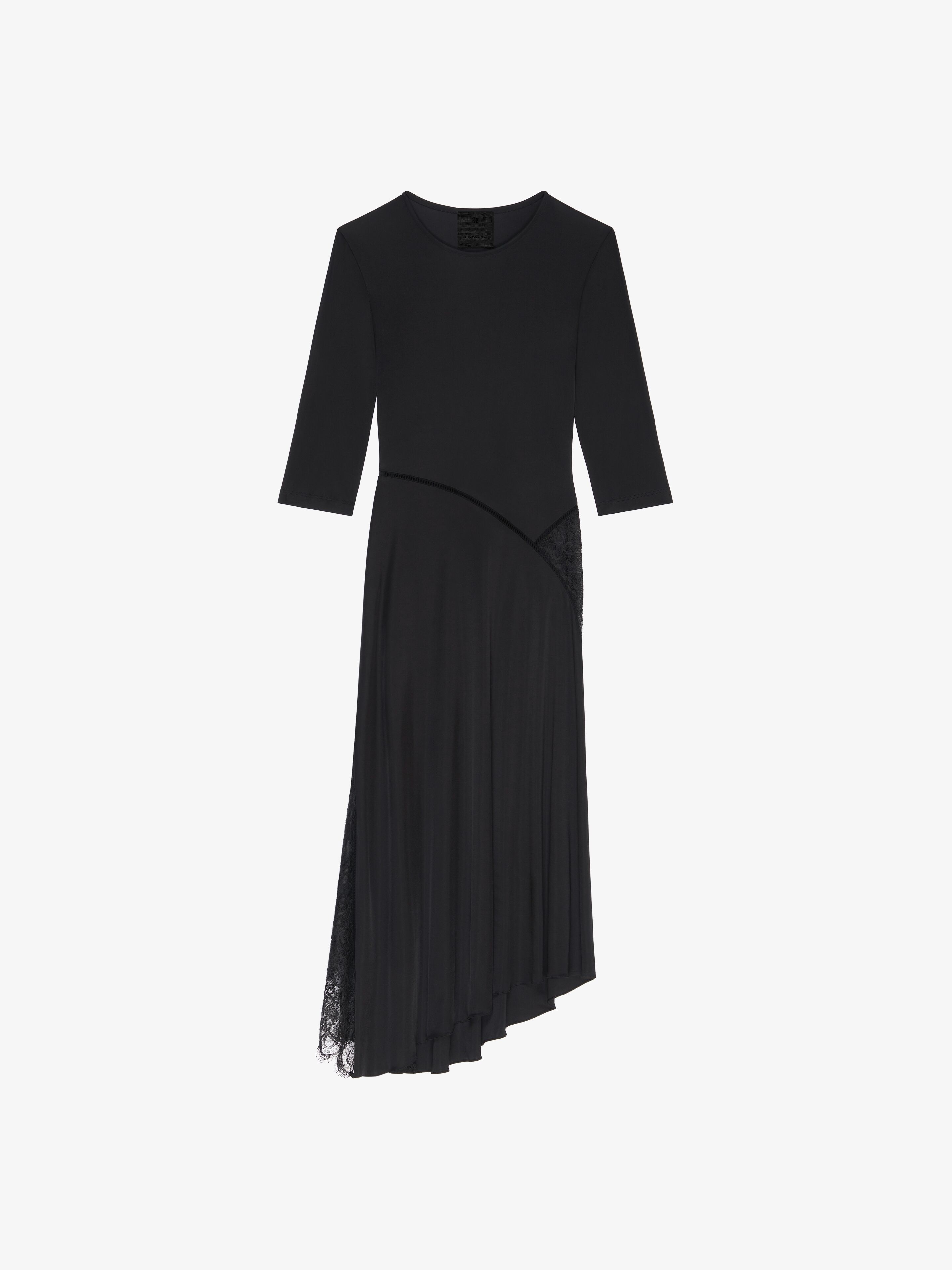 Shop Givenchy Dress In Jersey And Lace In Black