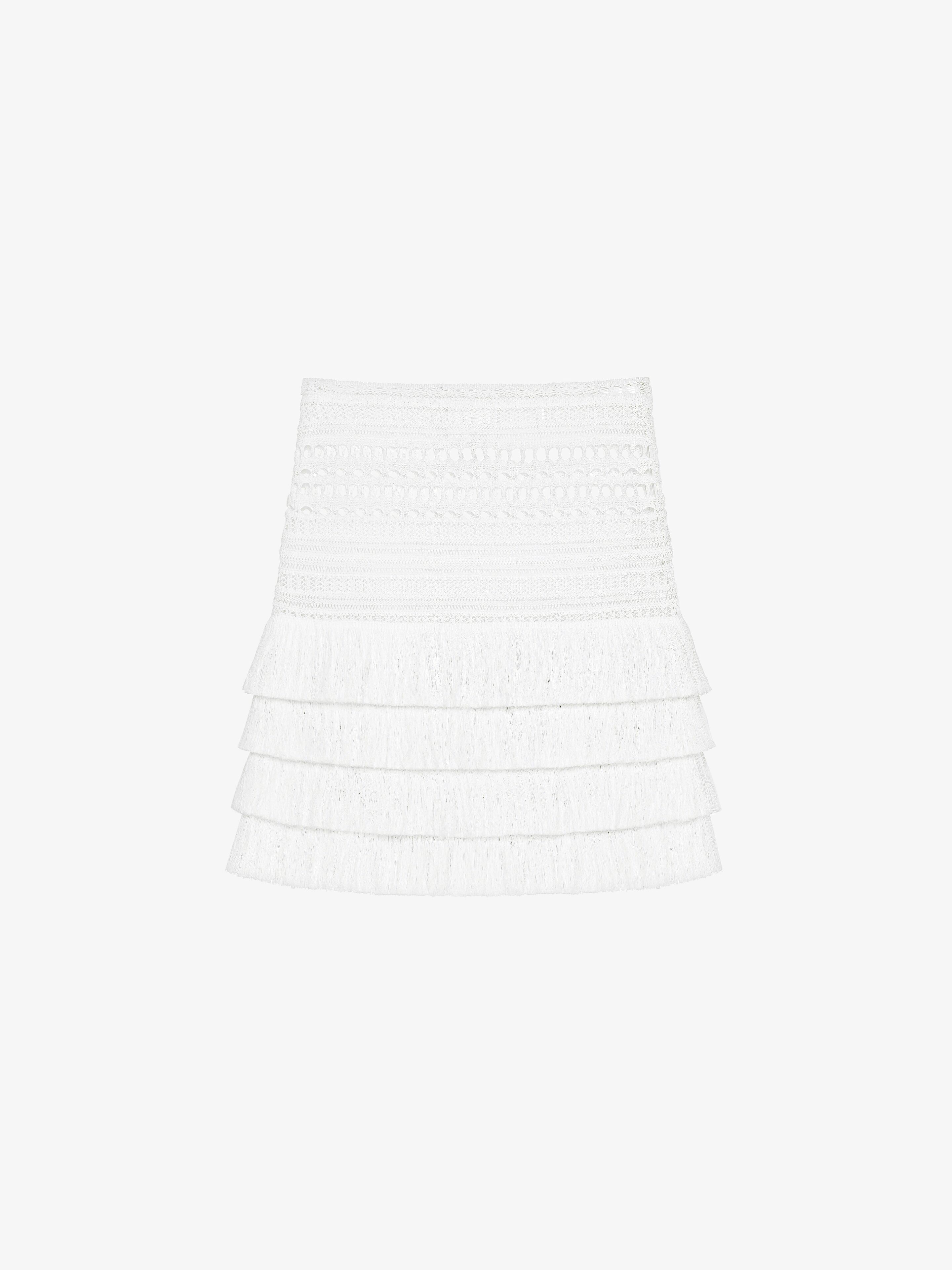 Shop Givenchy Skirt In Crochet In White