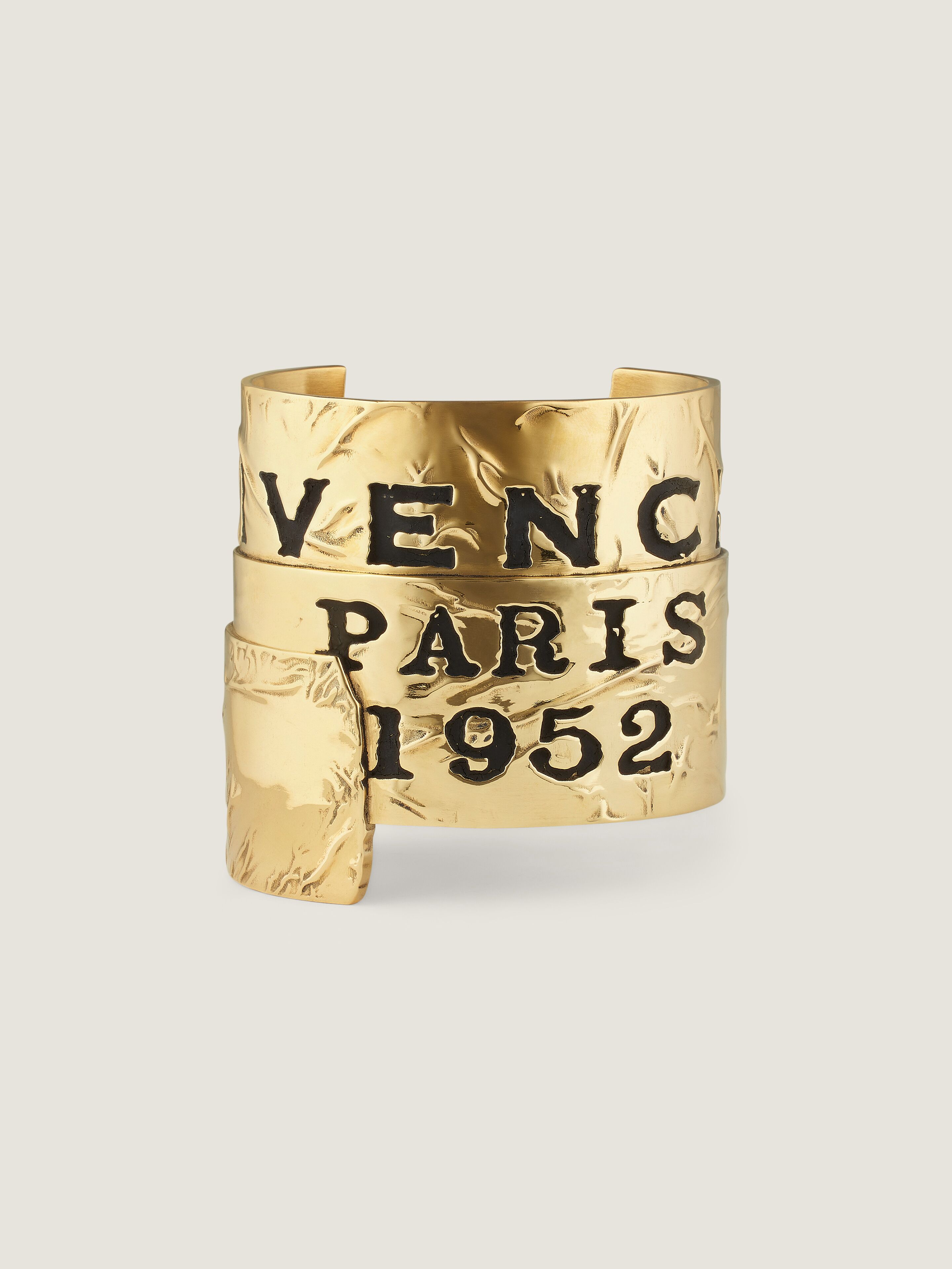 Givenchy Tape Cuff In Metal And Enamel In Brown