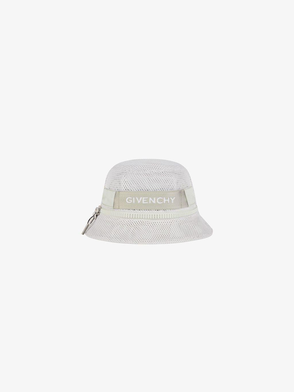 GIVENCHY bucket hat in mesh with zip - light grey | Givenchy US