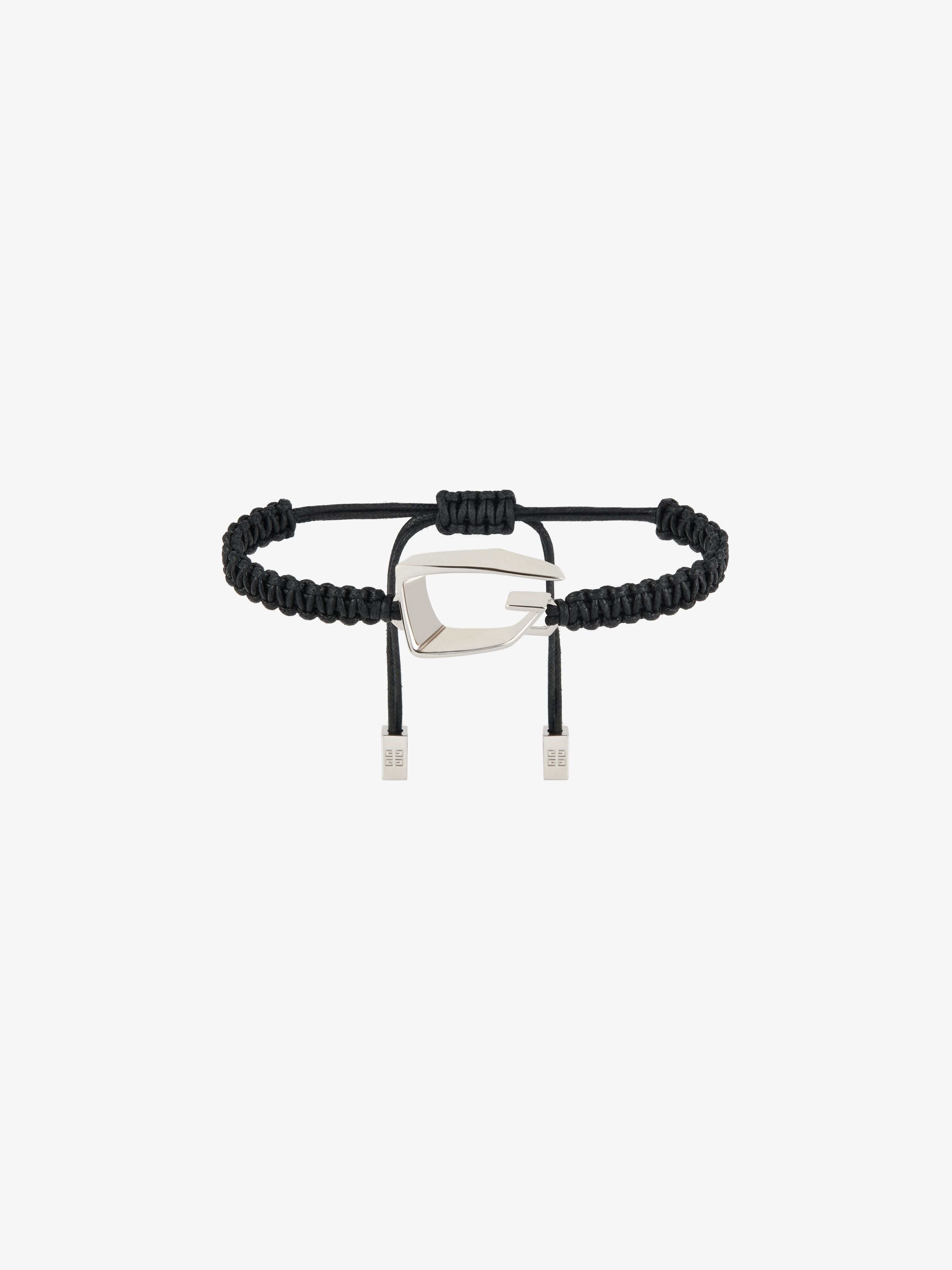 Shop Givenchy Giv Cut Bracelet In Woven Cotton And Metal