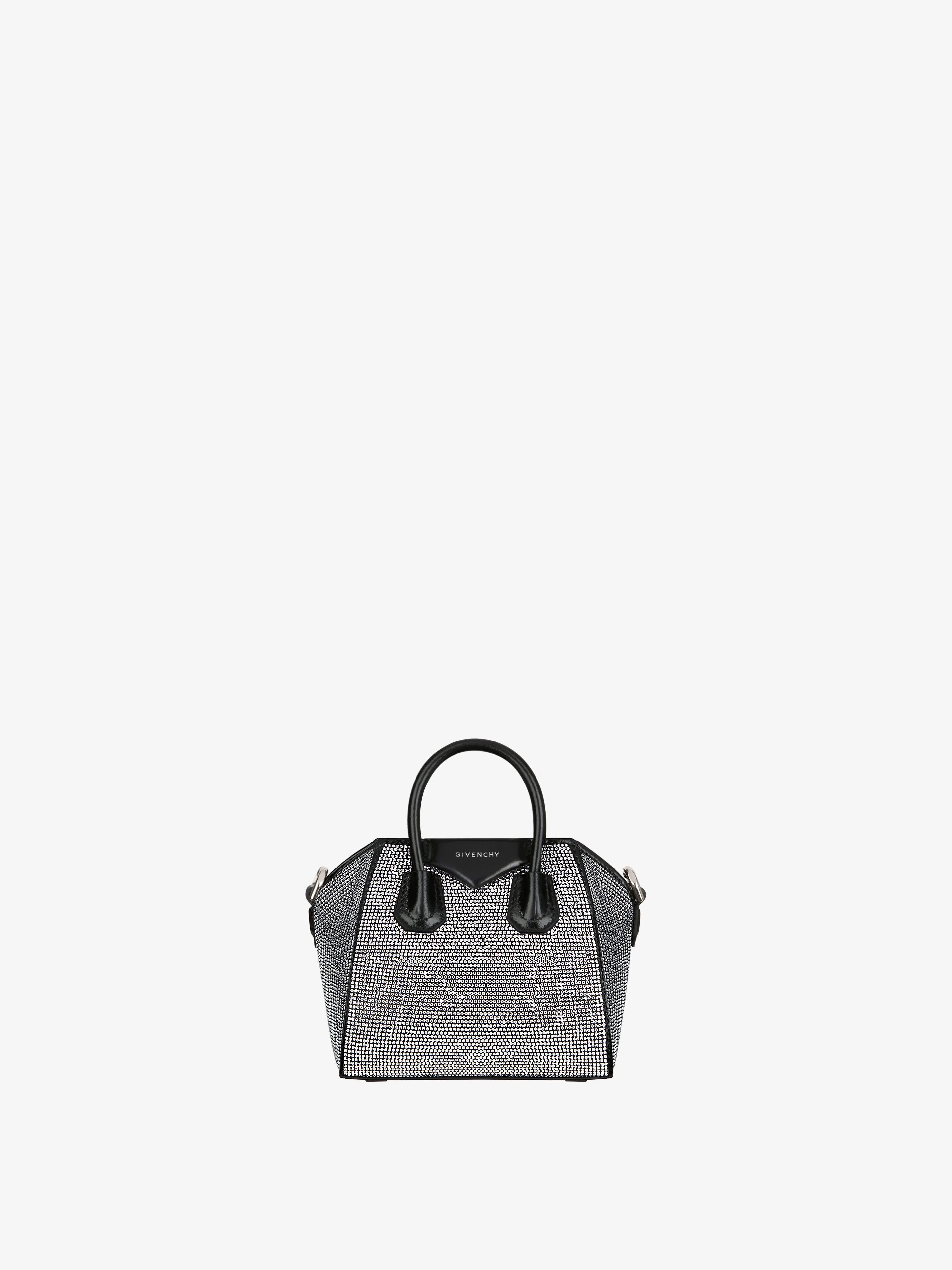 Givenchy - Sac Antigona Micro En Satin Avec Strass - pour Femme