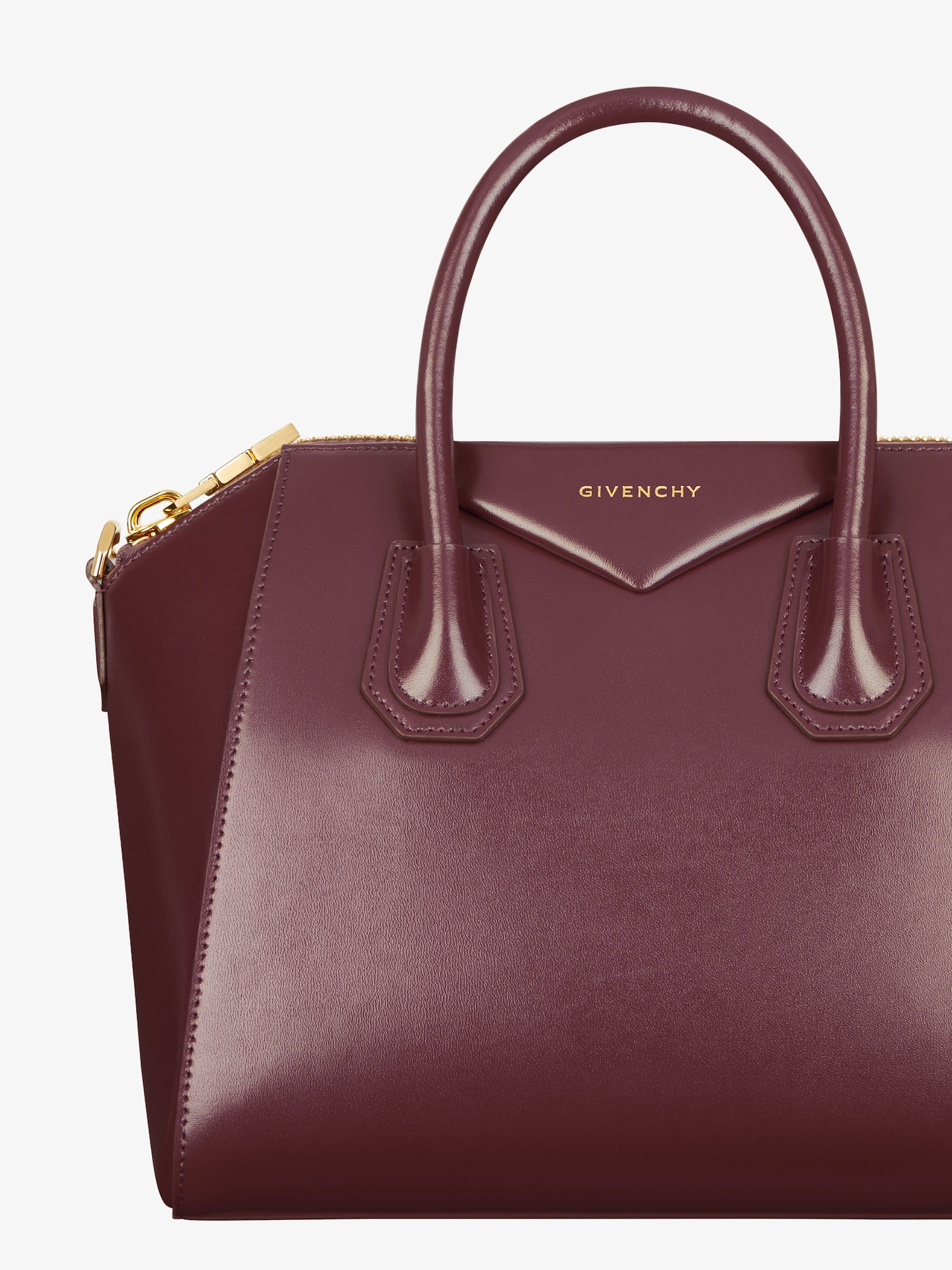 Small Antigona bag in Box leather in - oxblood red | Givenchy US