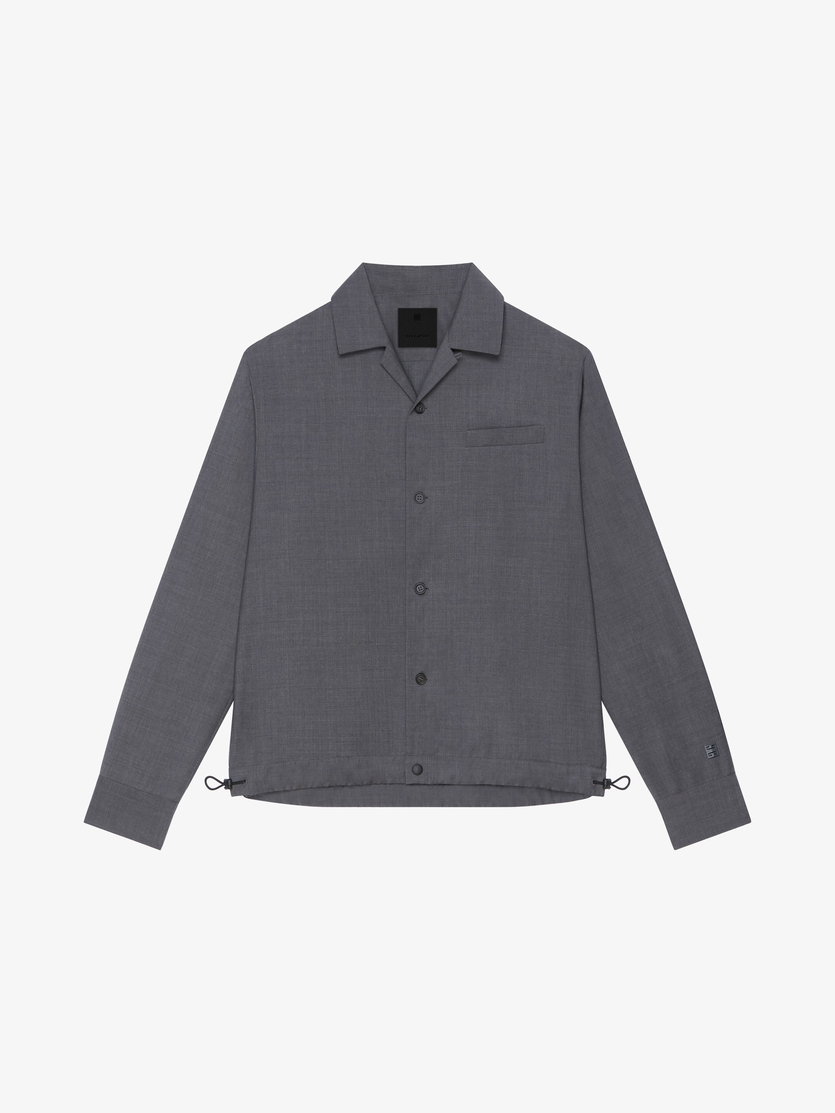 Shop Givenchy Overshirt In Wool In Medium Grey