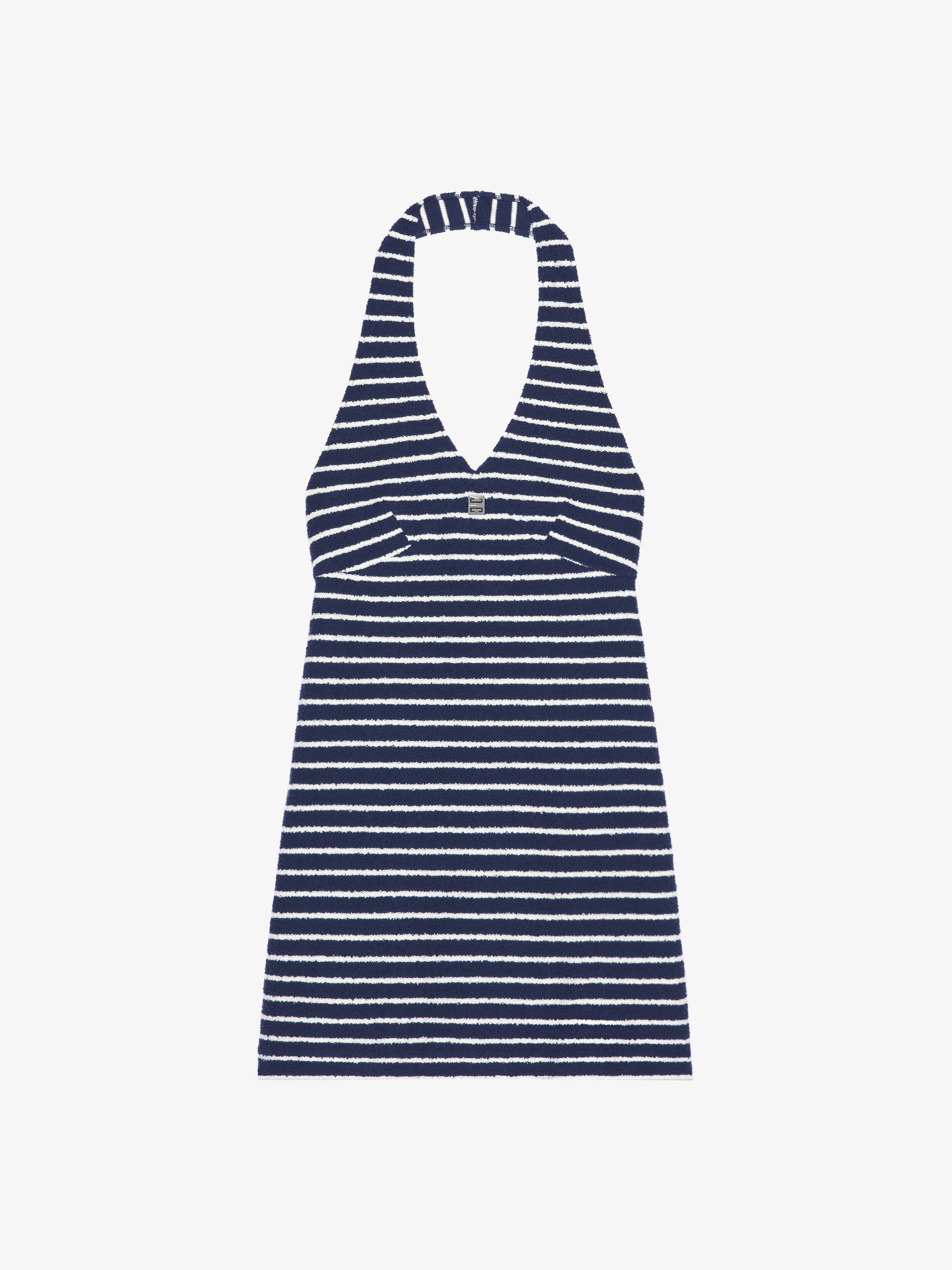 Shop Givenchy Striped Dress In Cotton Towelling With 4g Detail