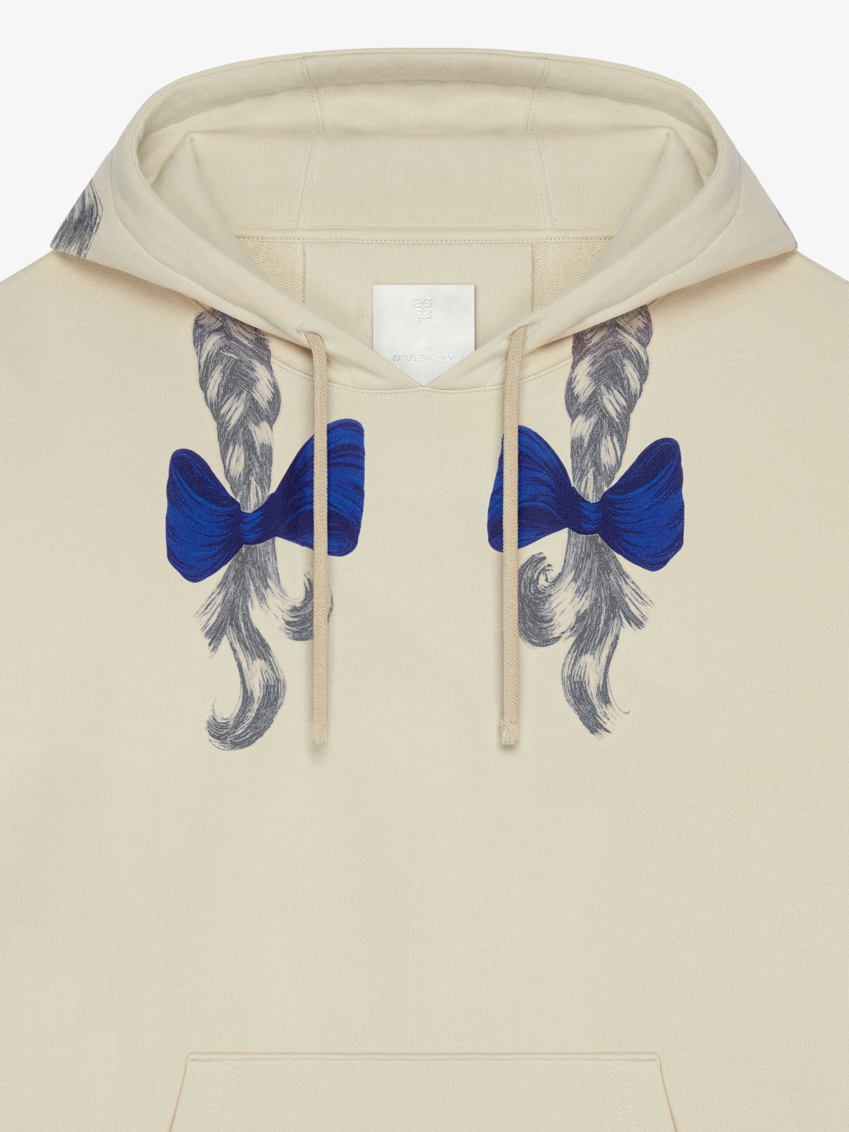 Hoodie in fleece with hair print in - clay | Givenchy US