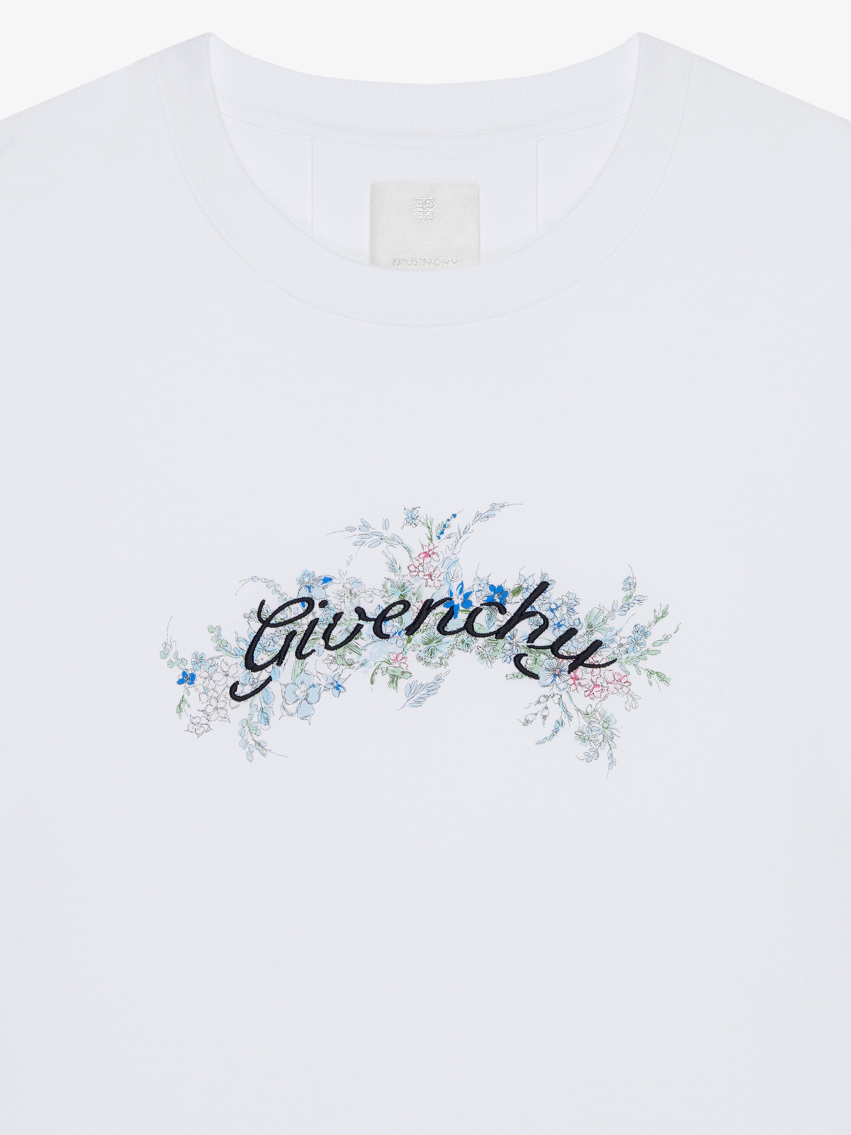 T shirt in cotton GIVENCHY Flowers in white Givenchy US