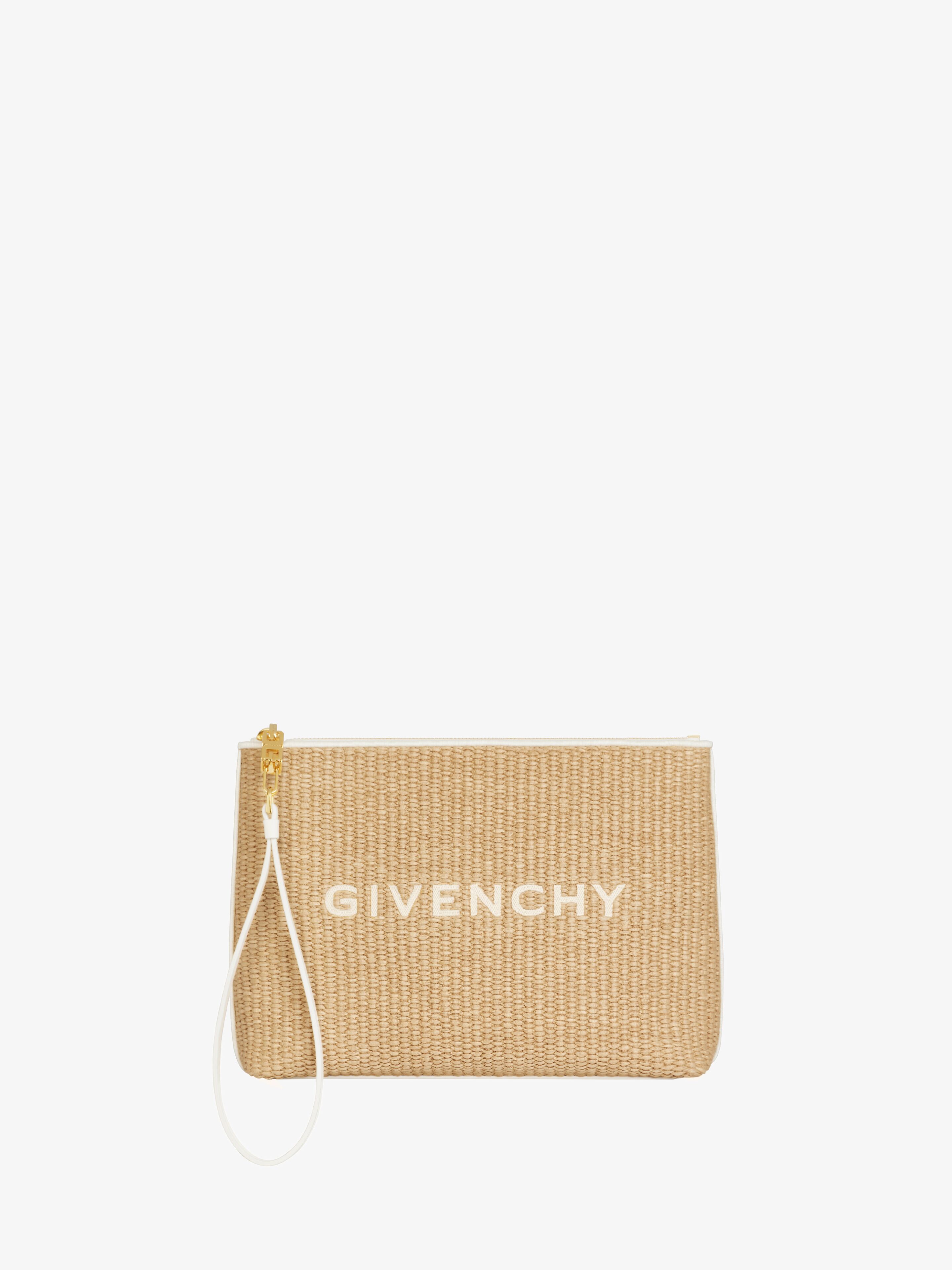 Givenchy Travel Pouch In Raffia In White