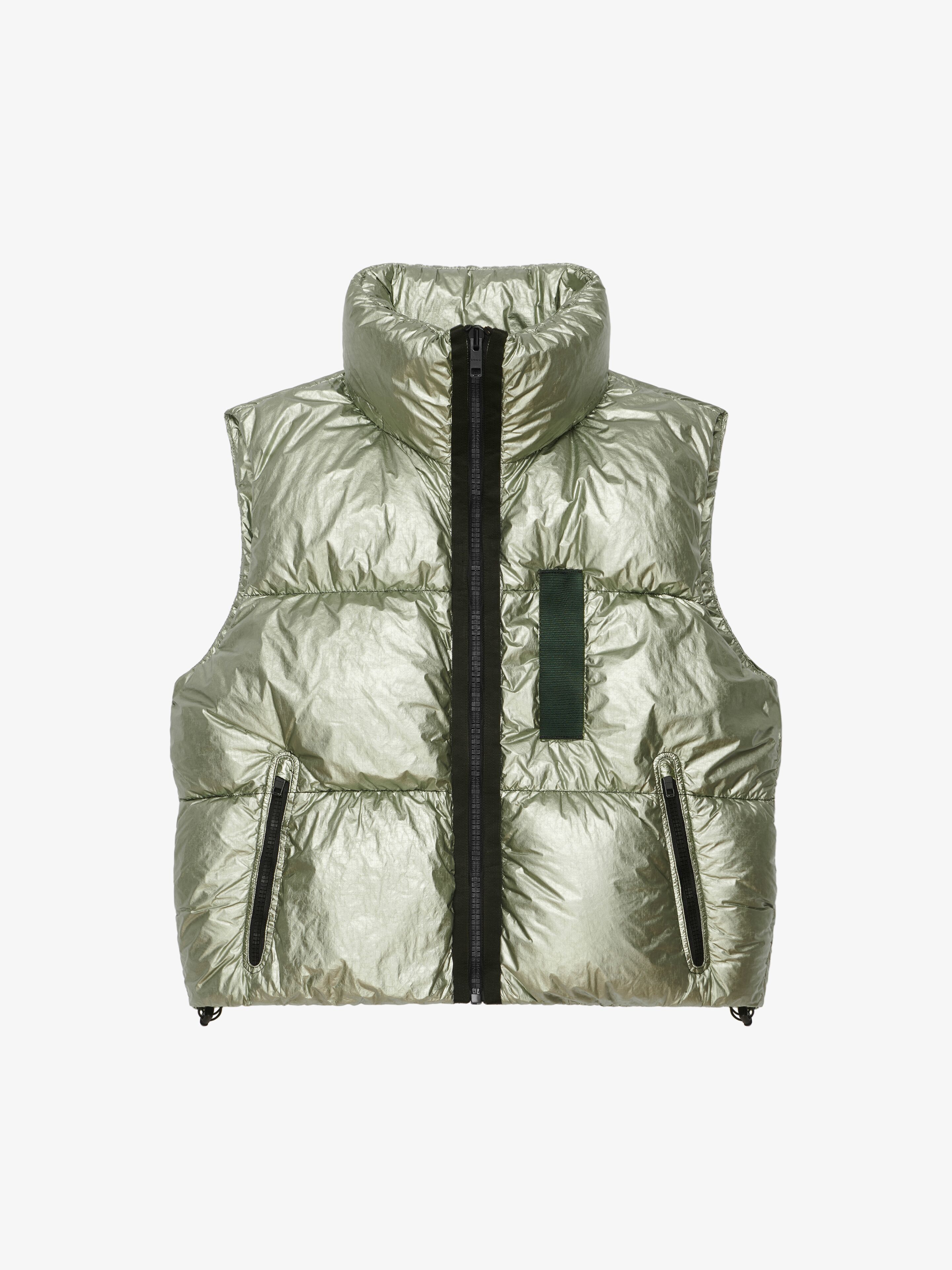 Givenchy Laminated Sleeveless Puffer In Green