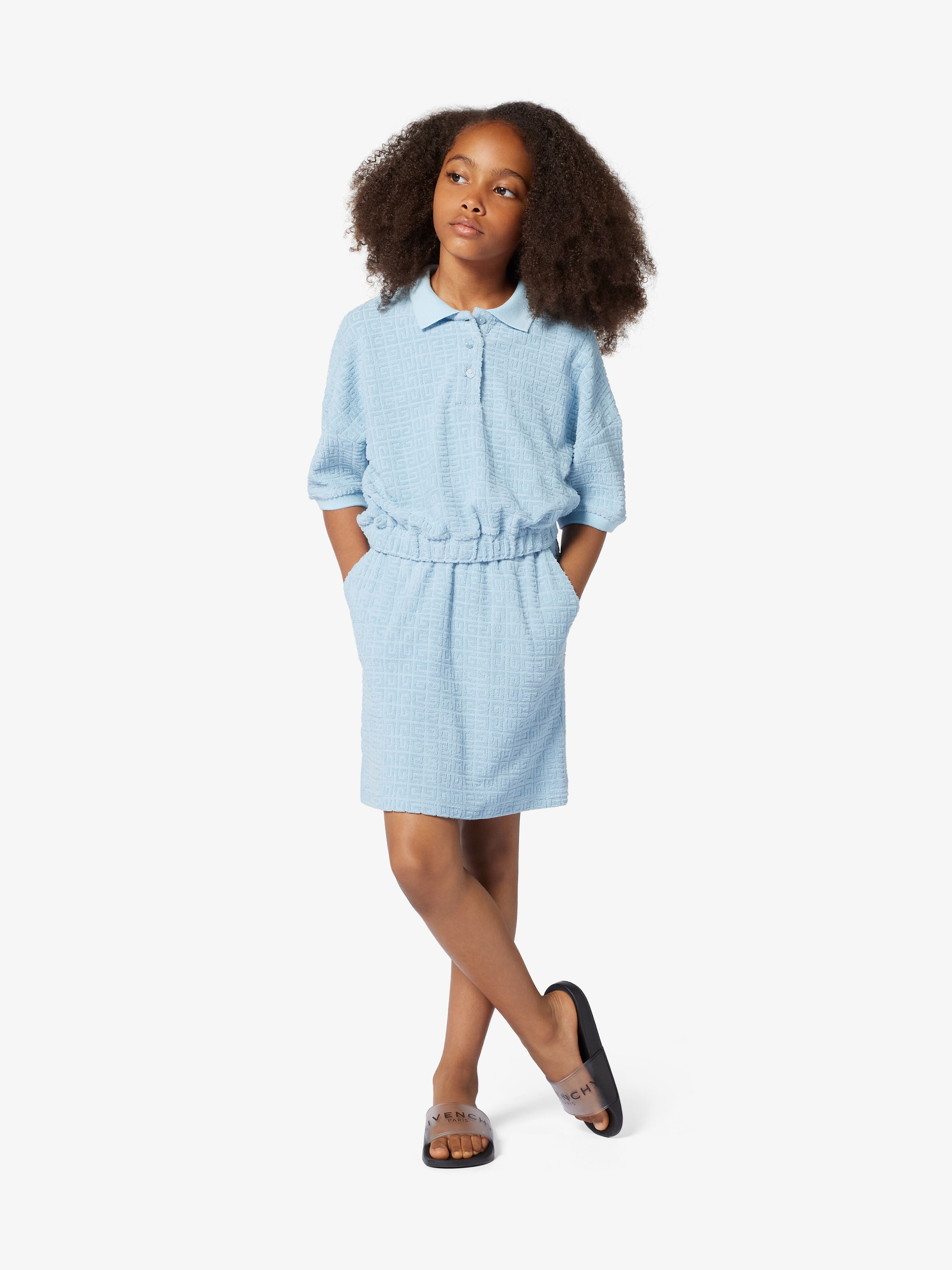 Polo and skirt set in 4G cotton towelling in - light blue