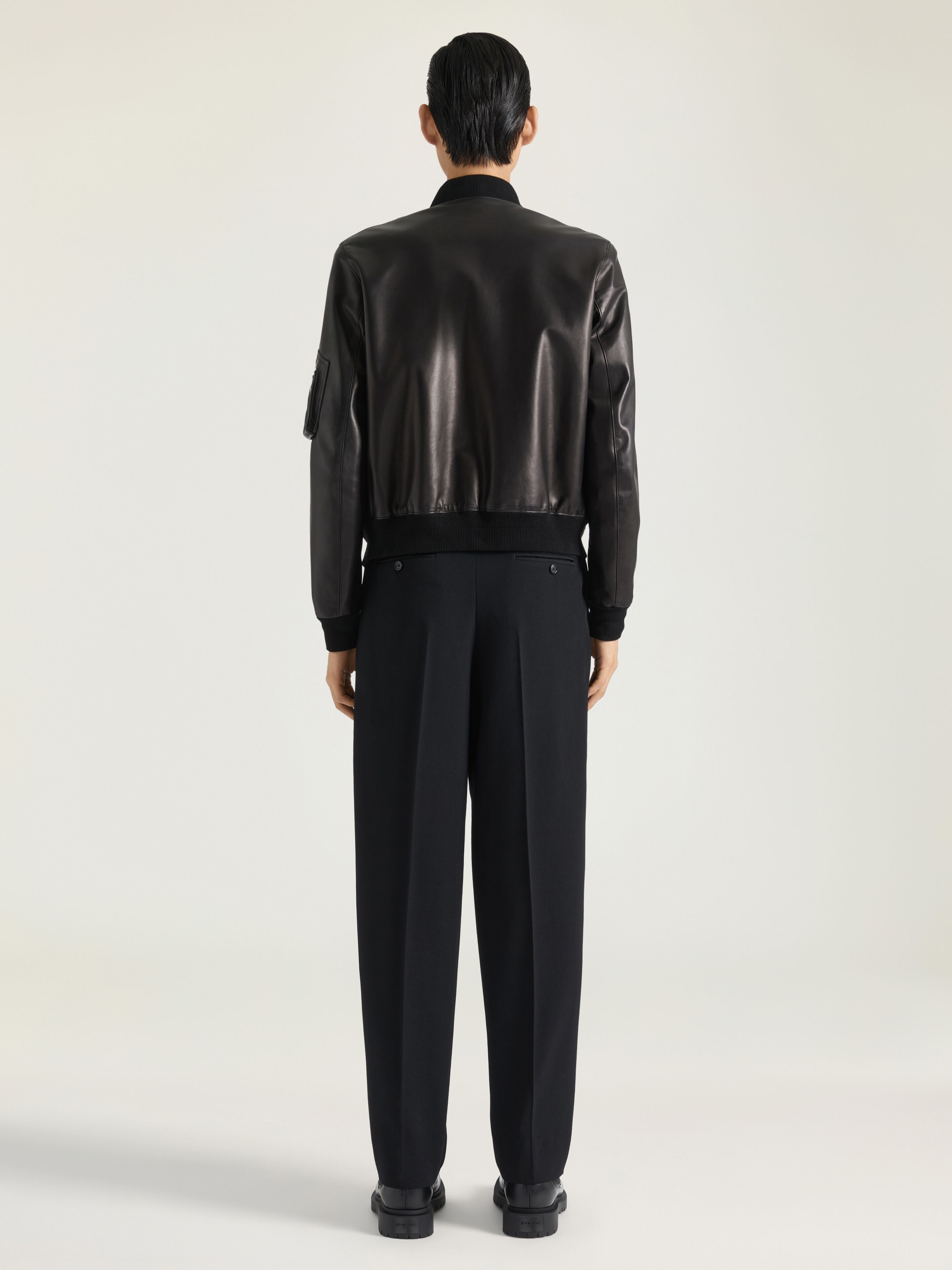 GIVENCHY Leather Jacket Black 48 レザーブルゾン Leather bomber jacket in black - Givenchy | Mytheresa