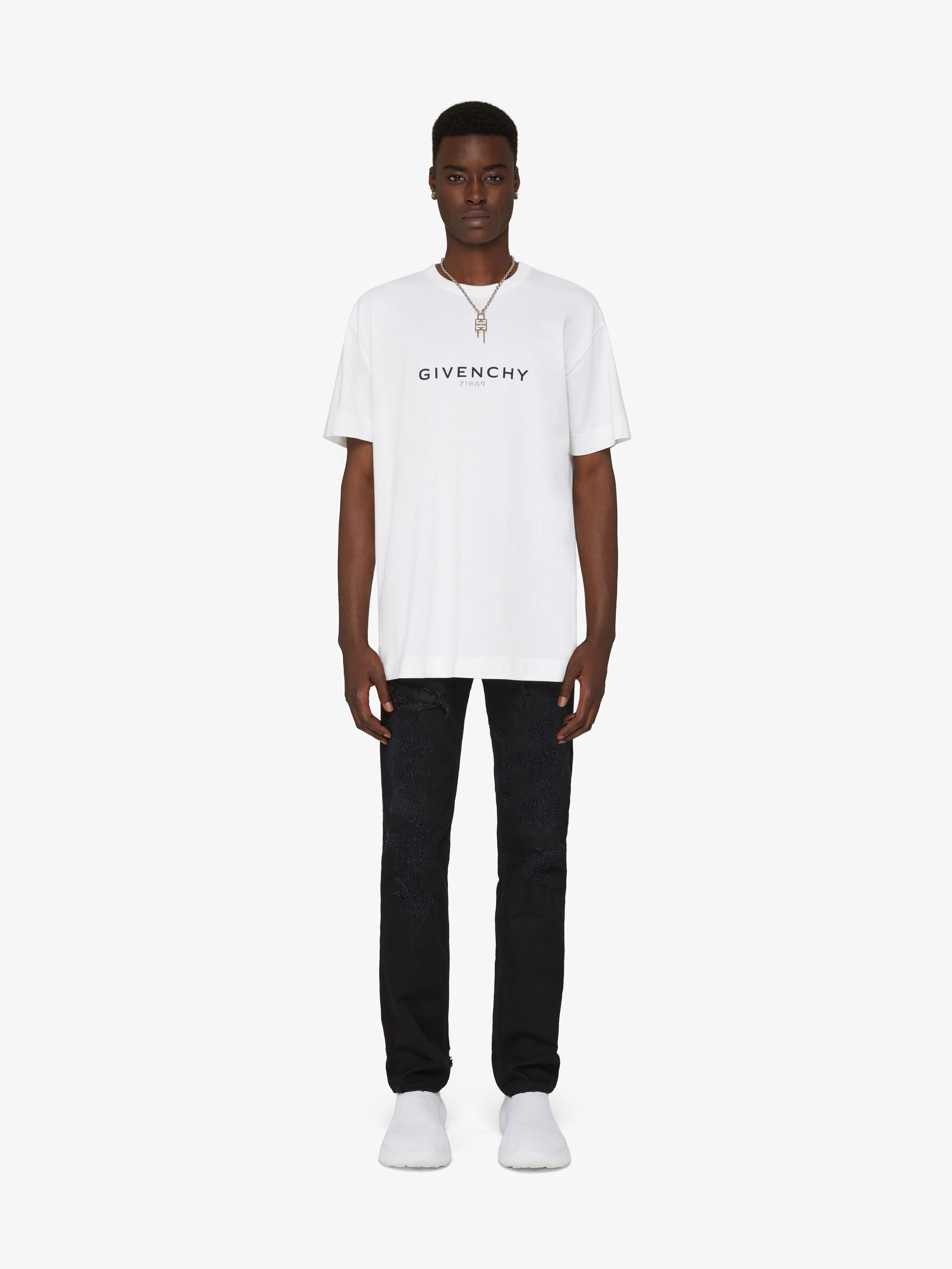 GIVENCHY Reverse oversized t-shirt in cotton in - white | Givenchy US