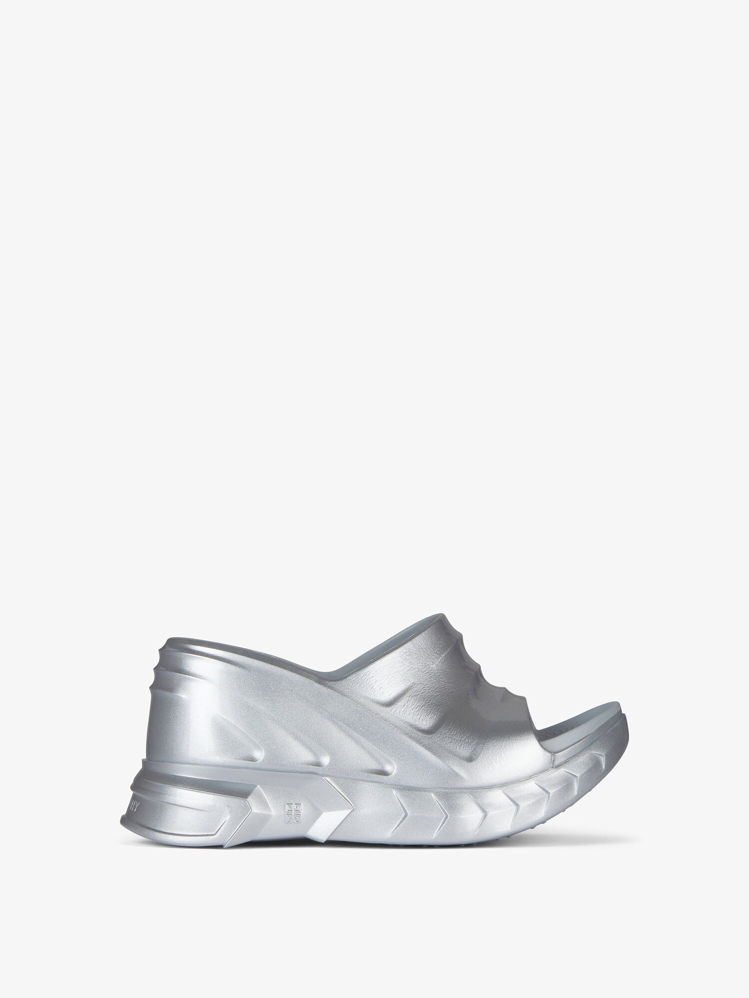Marshmallow wedge sandals in rubber - silvery | Givenchy US
