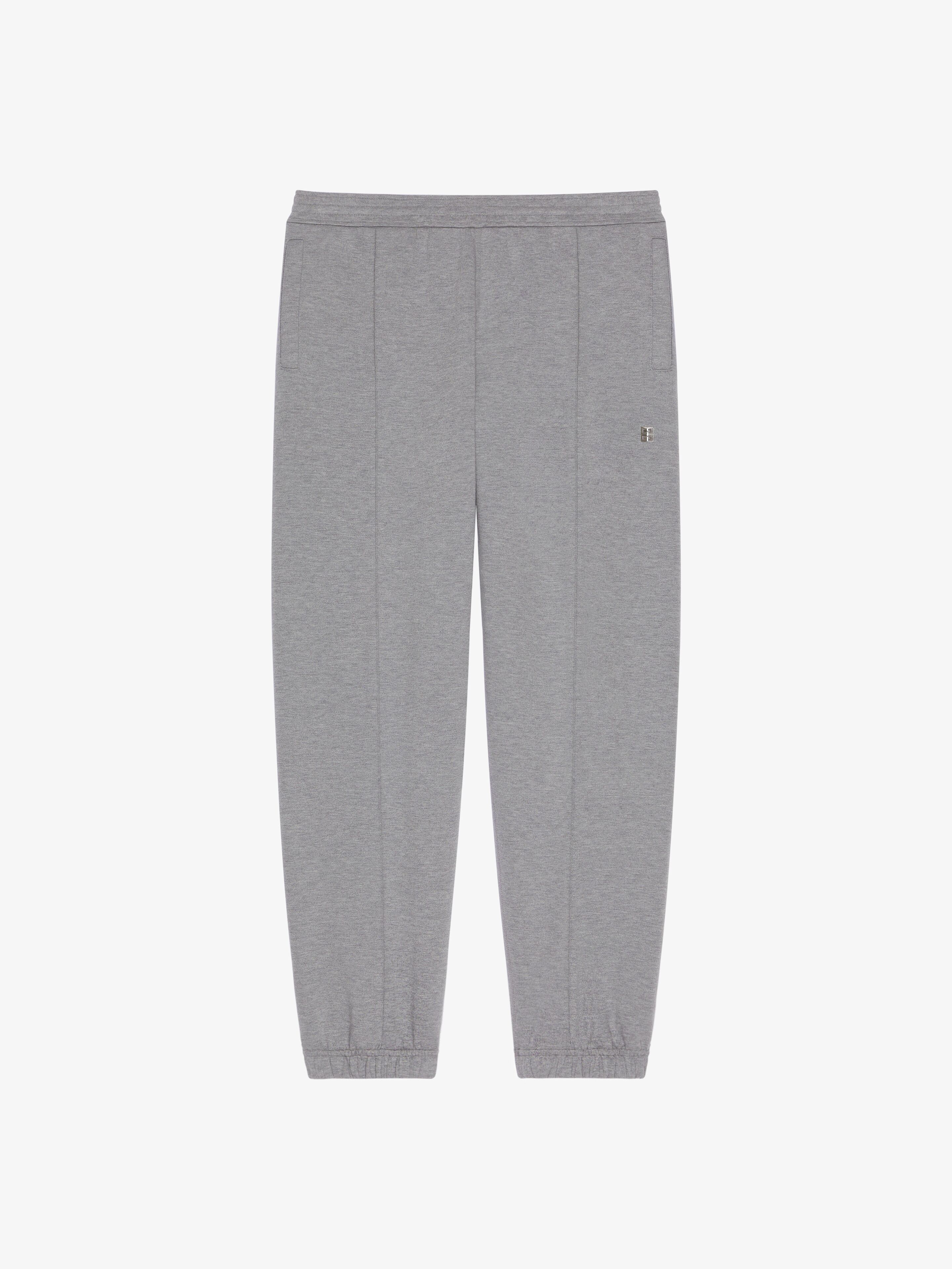 Shop Givenchy Jogger Pants In Fleece With 4g Detail In Grey