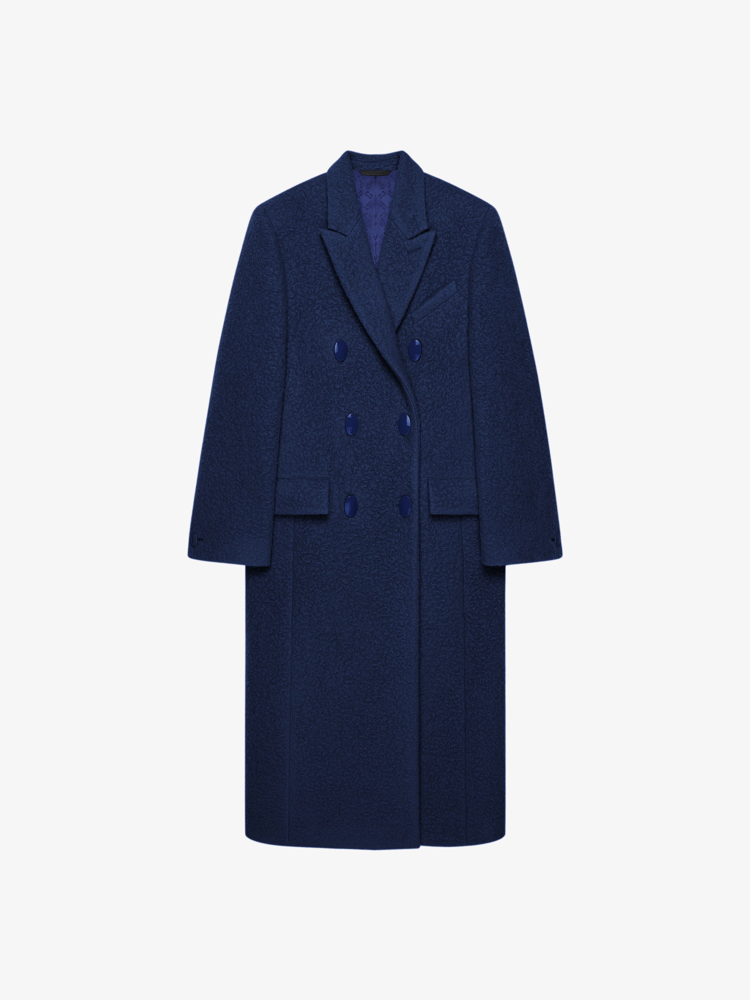 Shop Givenchy Coat In Alpaca Bouclette Wool In Multicolor