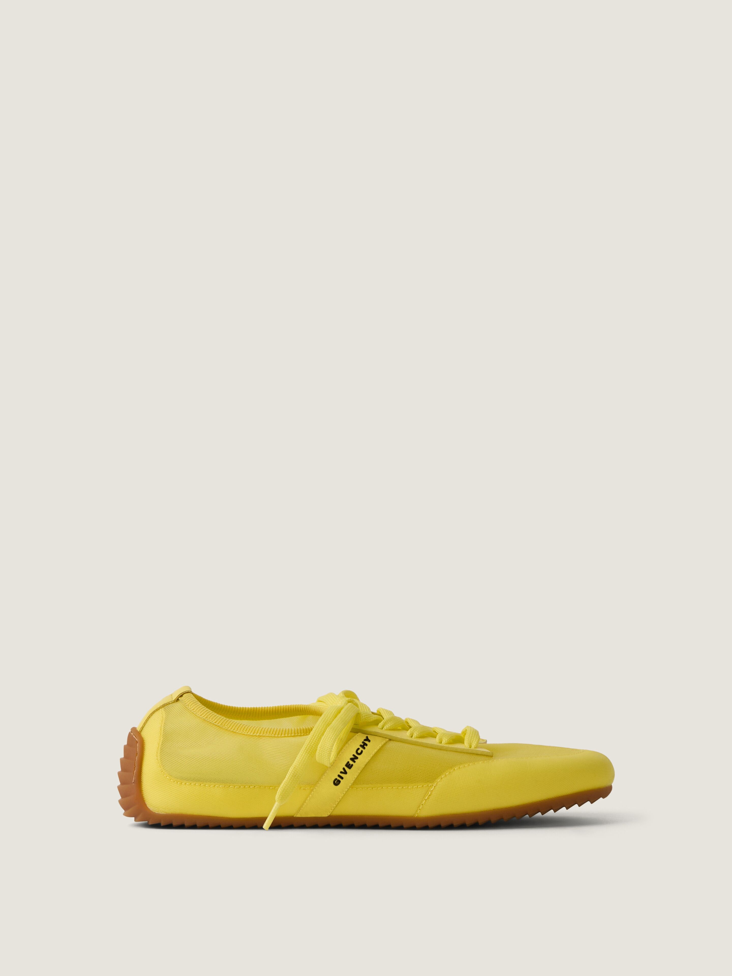 Givenchy Slim Sneakers In Transparent Mesh And Leather In Yellow