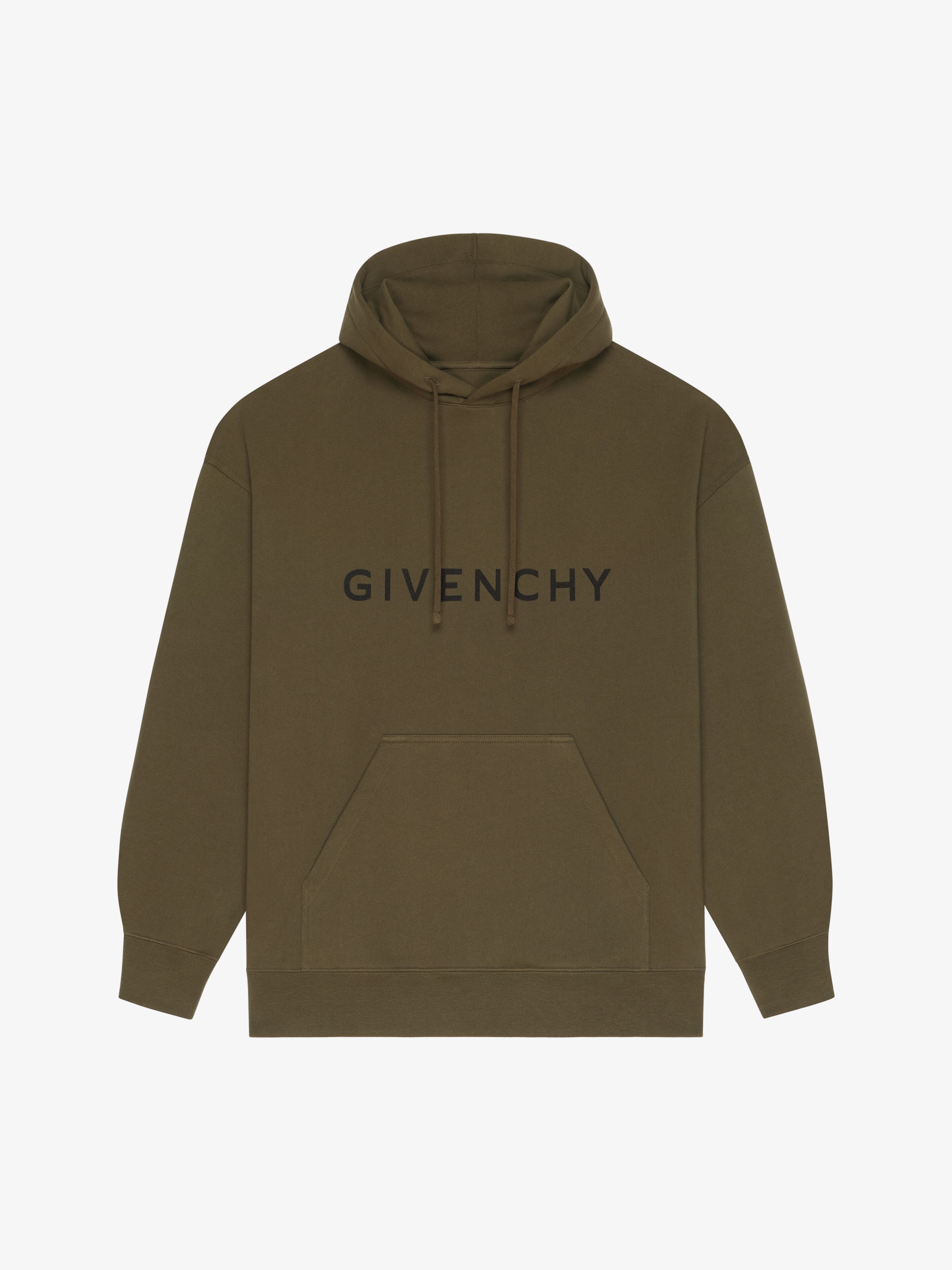 Shop Givenchy Hoodie Slim  Archetype En Molleton In Khaki