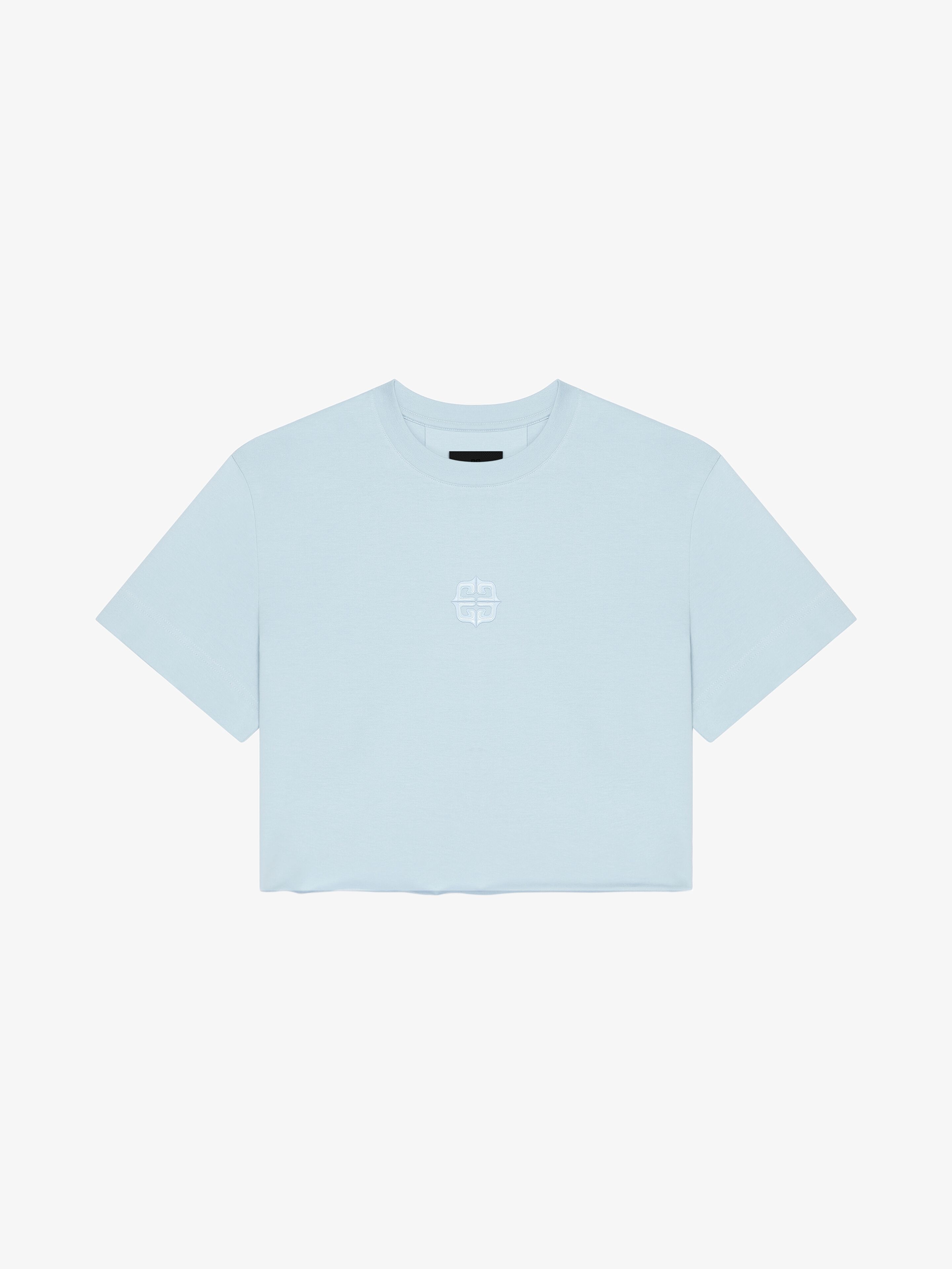 Shop Givenchy Cropped 4g Liquid T-shirt In Cotton In Blue