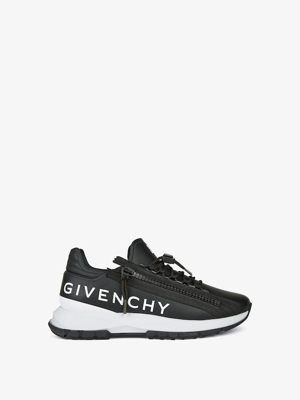 Spectre runner sneakers in leather with zip - black/white | Givenchy