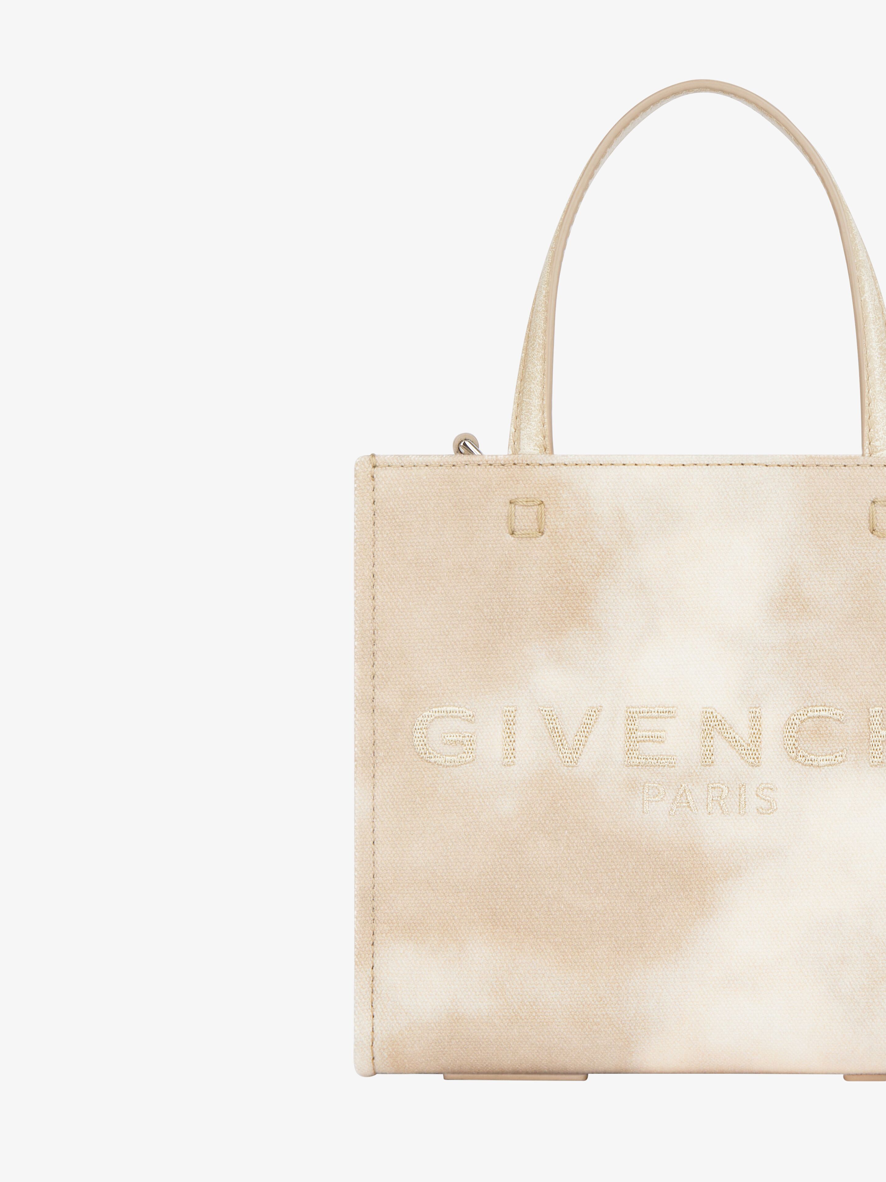 Mini G-Tote shopping bag in tie and dye canvas in - dusty