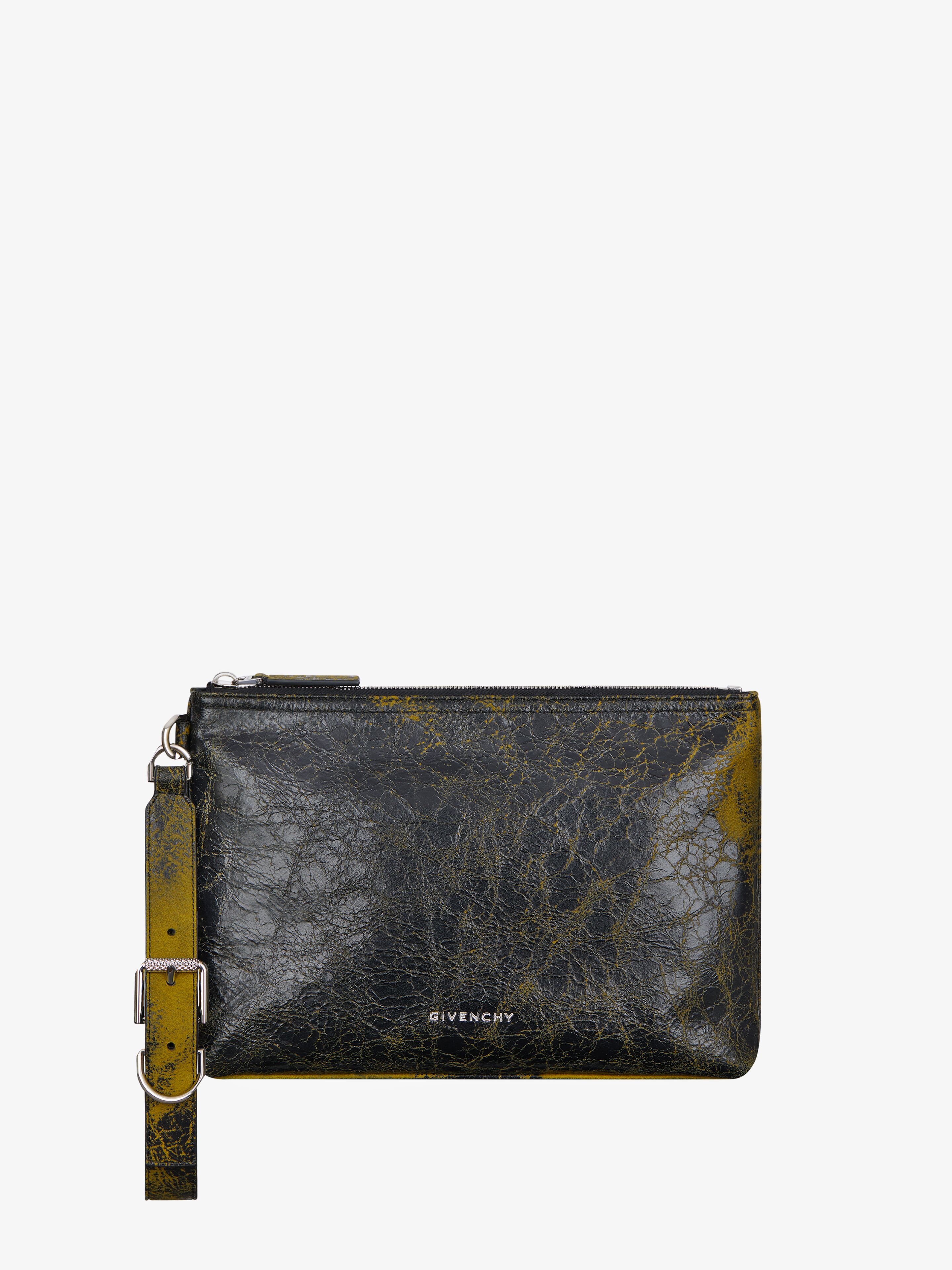 Shop Givenchy Pochette Voyou En Cuir Craquelé In Multicolor