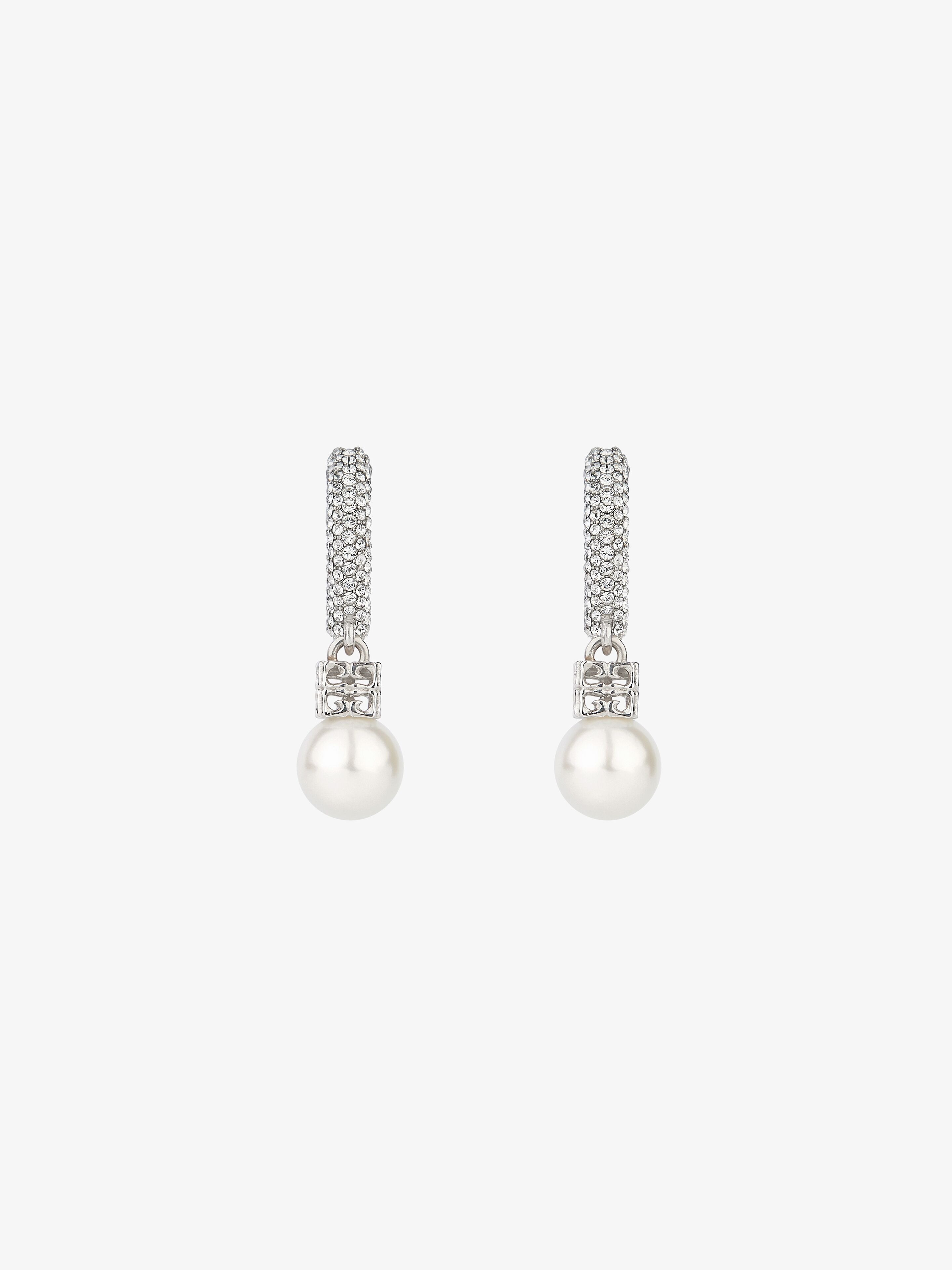 Shop Givenchy Pearl Earrings In Metal With Crystals In Multicolor