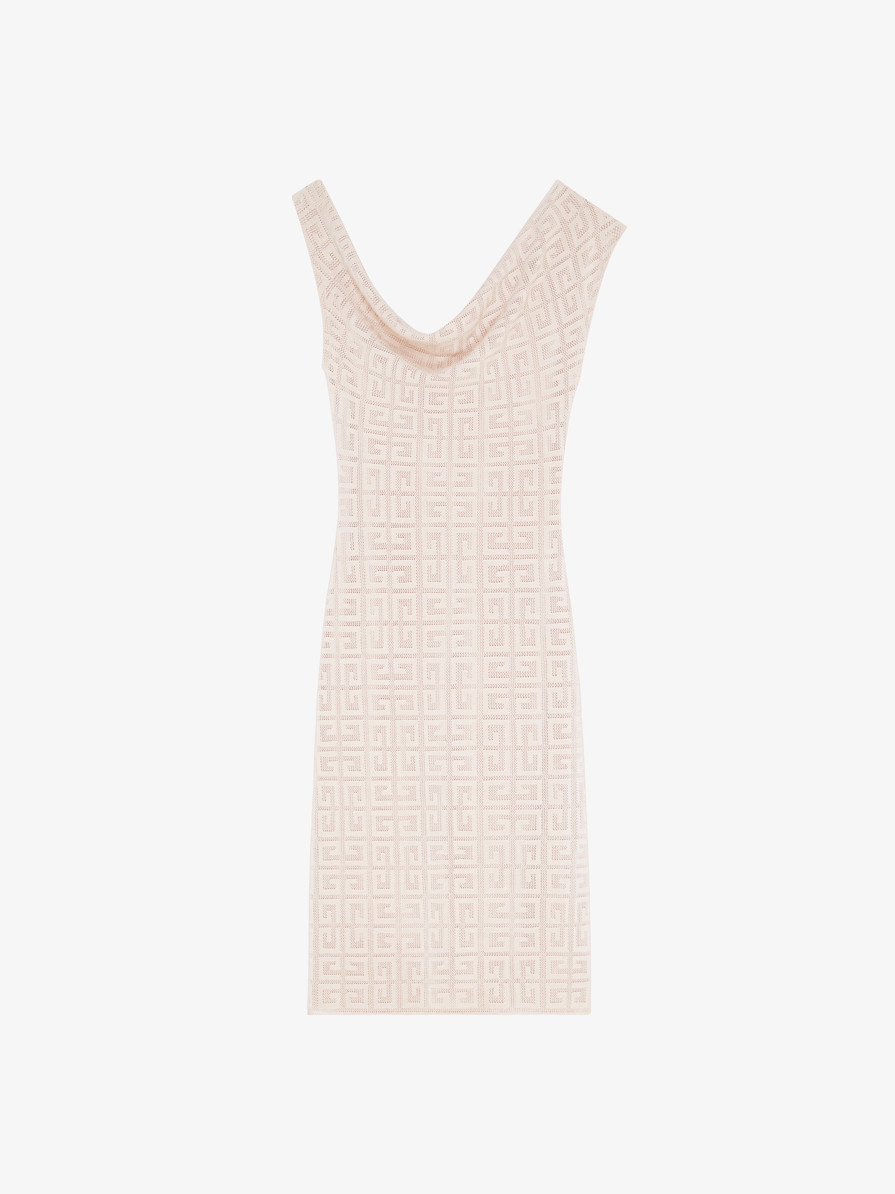 Givenchy Draped Dress In 4g Jacquard In Neutral